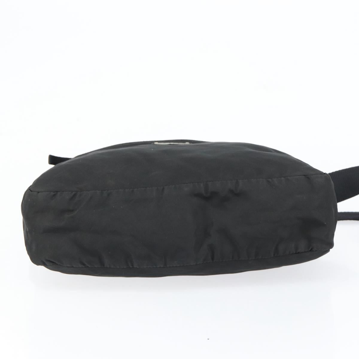 PRADA Shoulder Bag Nylon Black Silver Auth 154523