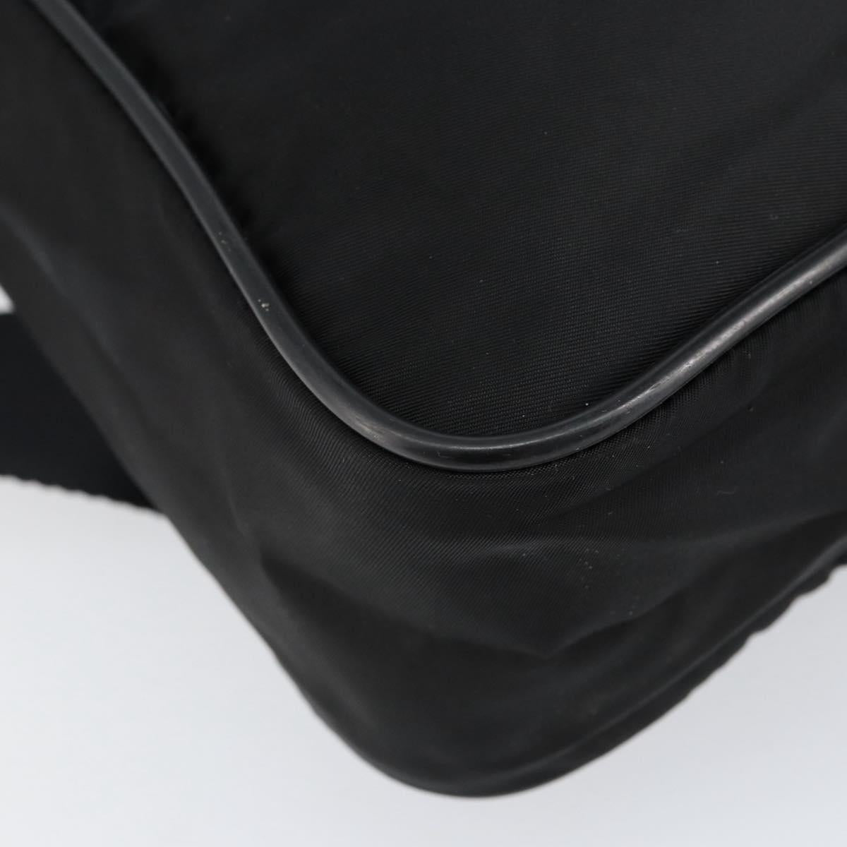 PRADA Shoulder Bag Nylon Black Silver Auth 154524