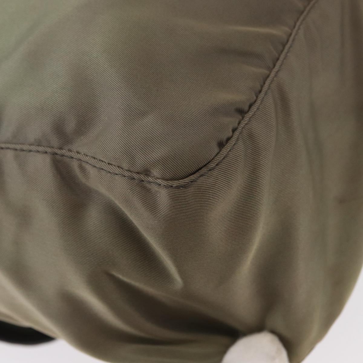 PRADA Shoulder Bag Nylon Khaki Gold Auth 154525