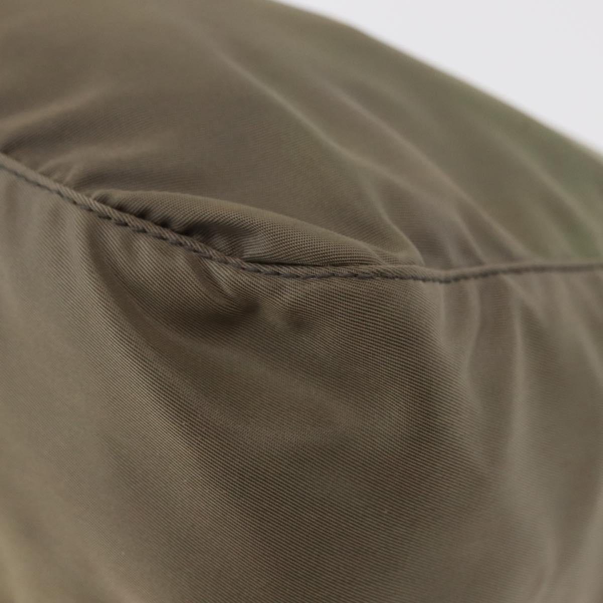 PRADA Shoulder Bag Nylon Khaki Gold Auth 154525