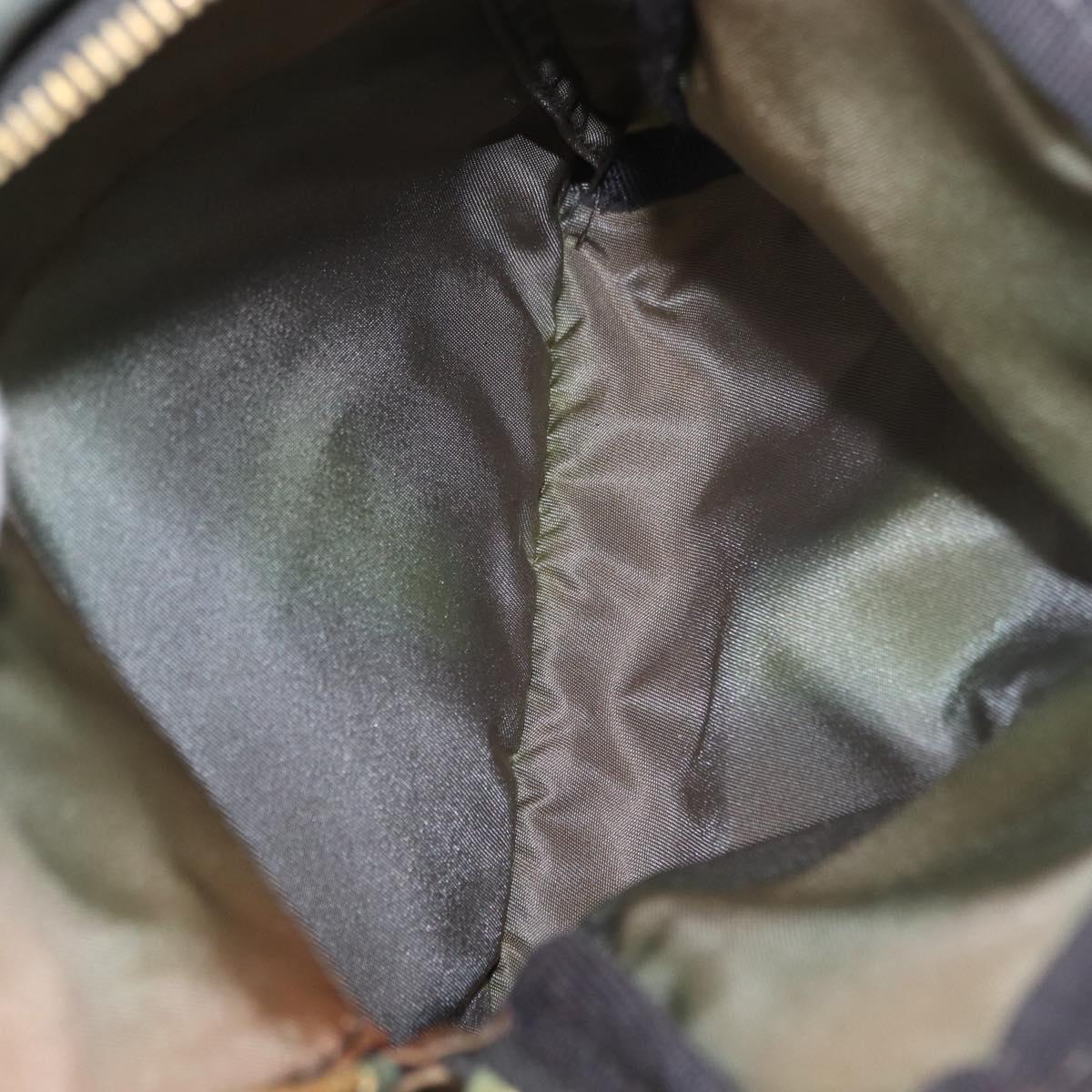 PRADA Shoulder Bag Nylon Khaki Gold Auth 154525