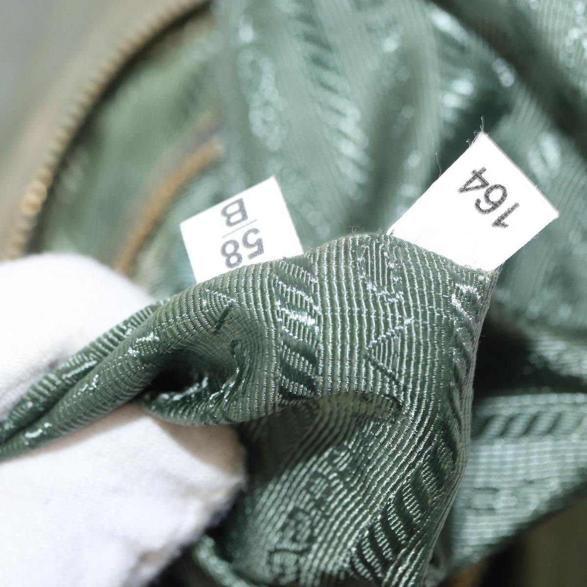 PRADA Shoulder Bag Nylon Khaki Gold Auth 154525