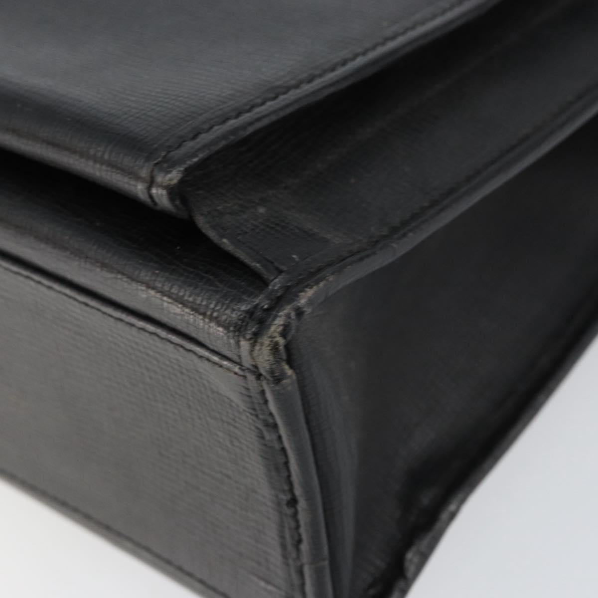 CELINE Hand Bag Leather Black Gold Auth 154528