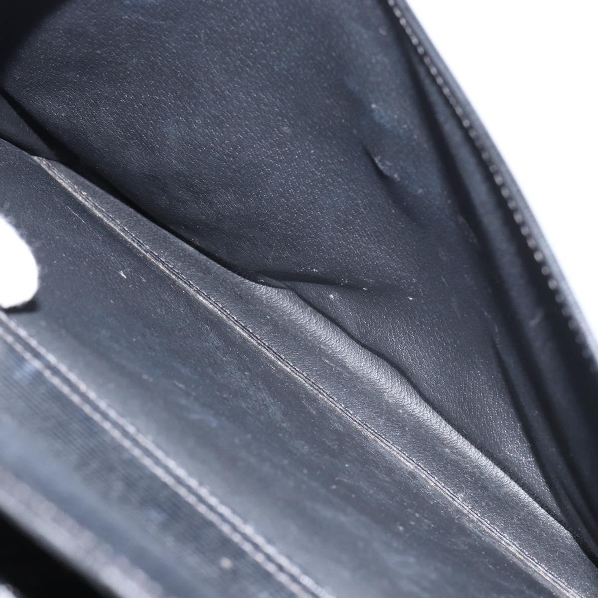 CELINE Hand Bag Leather Black Gold Auth 154528