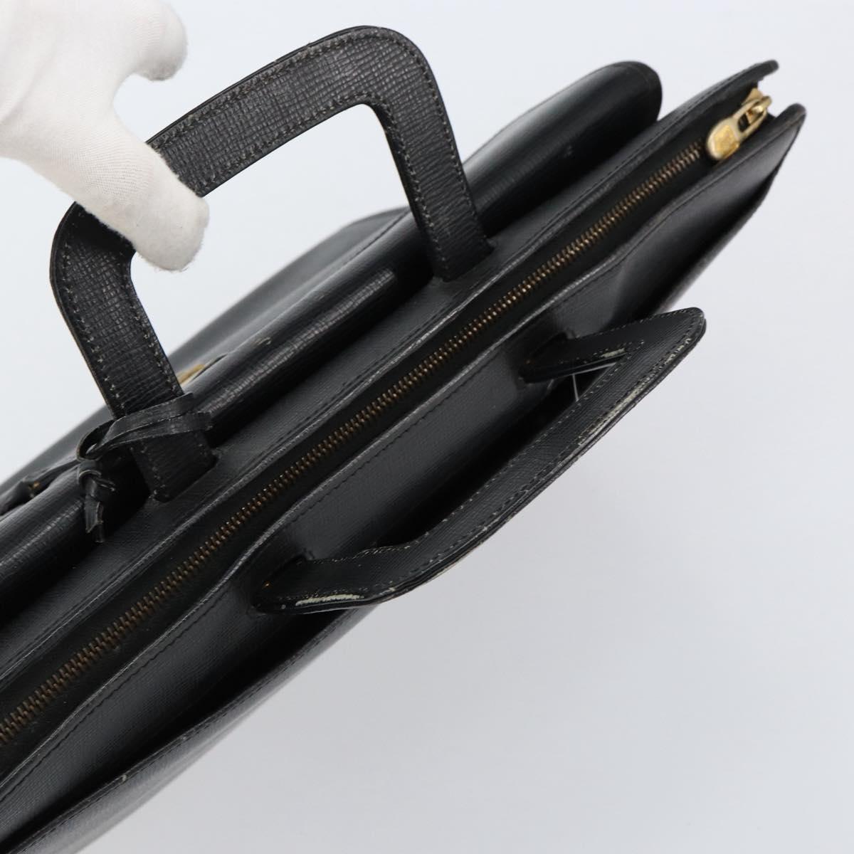 CELINE Hand Bag Leather Black Gold Auth 154528