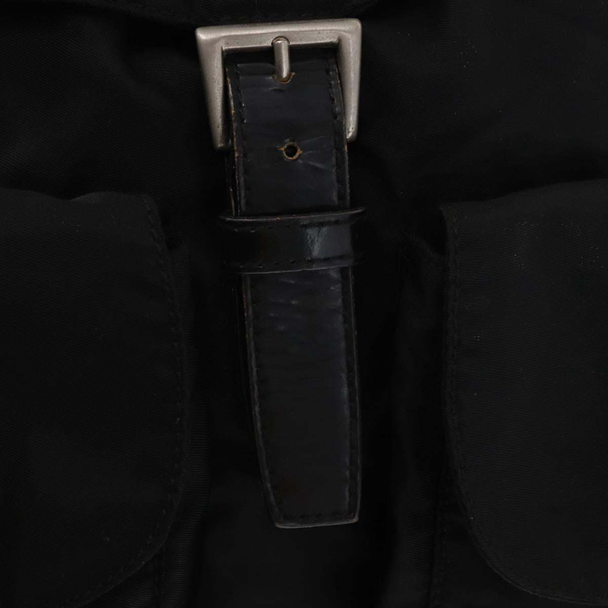 PRADA Backpack Nylon Black Silver Auth 154529