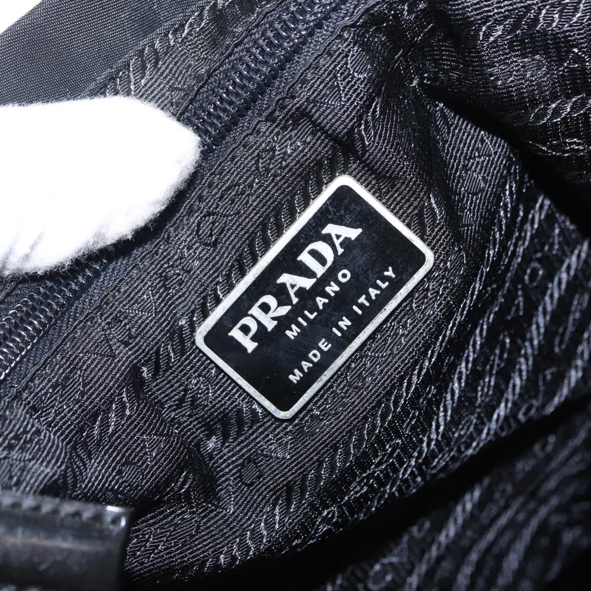 PRADA Backpack Nylon Black Silver Auth 154529
