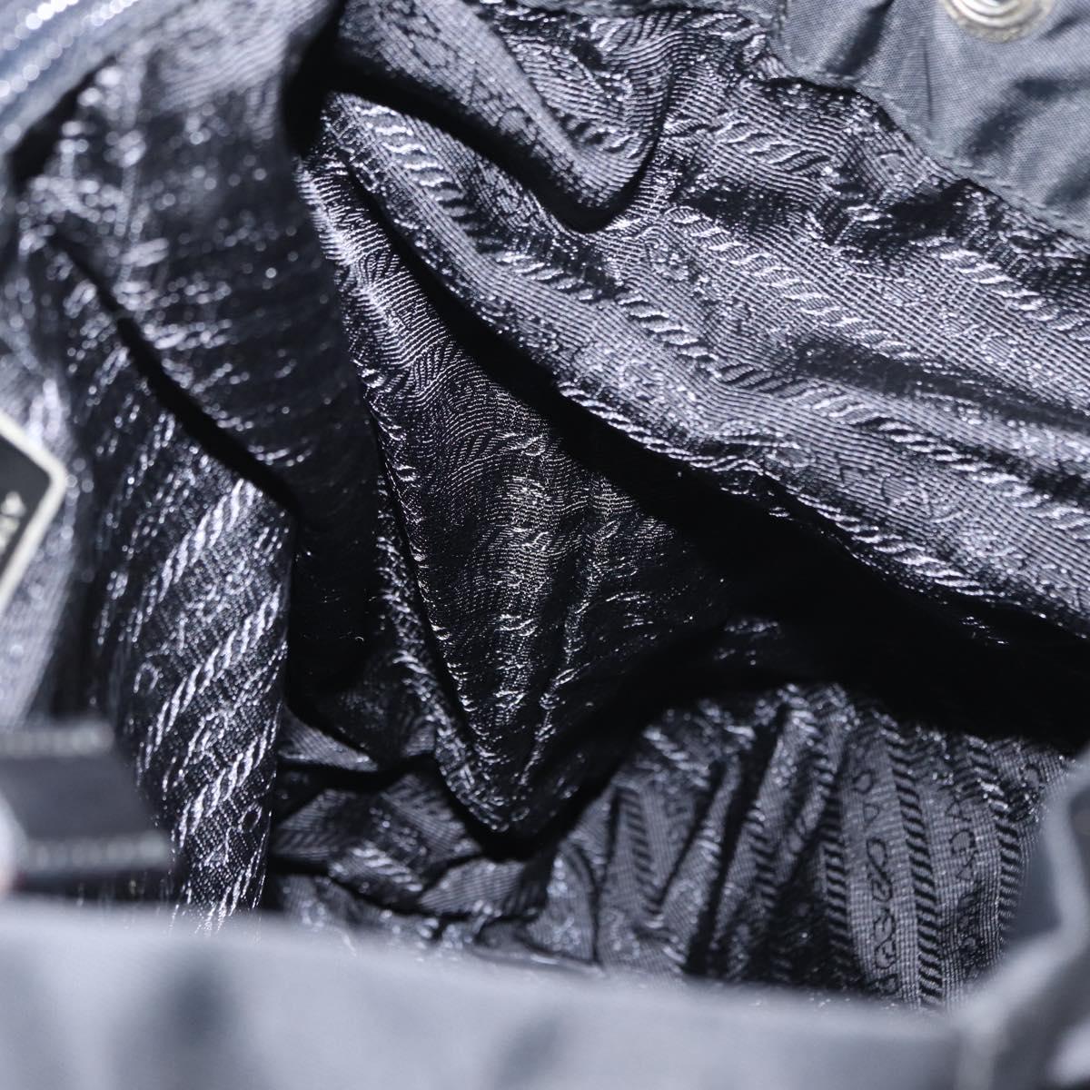 PRADA Backpack Nylon Black Silver Auth 154529