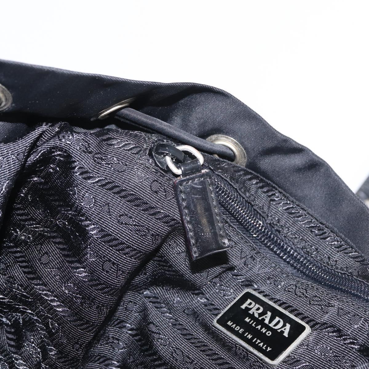 PRADA Backpack Nylon Black Silver Auth 154529