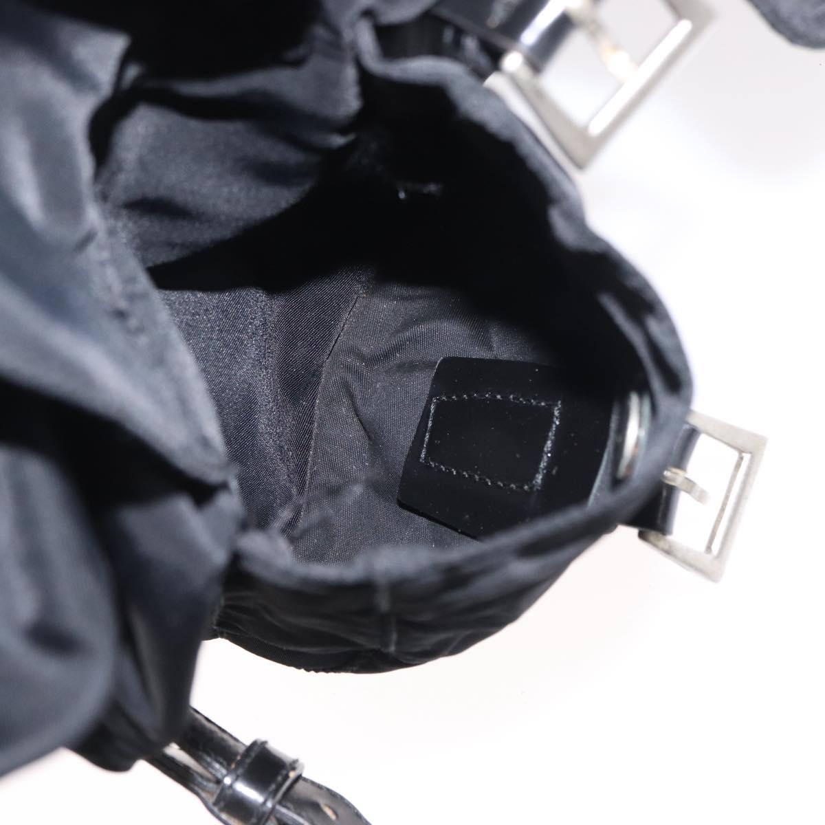 PRADA Backpack Nylon Black Silver Auth 154529