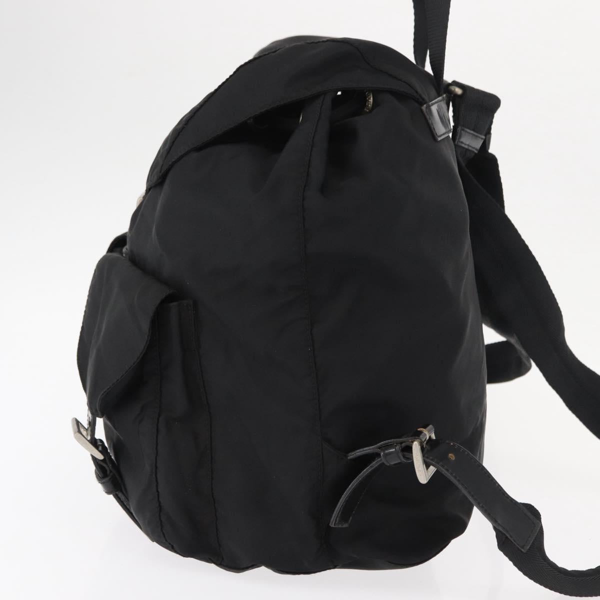 PRADA Backpack Nylon Black Silver Auth 154529
