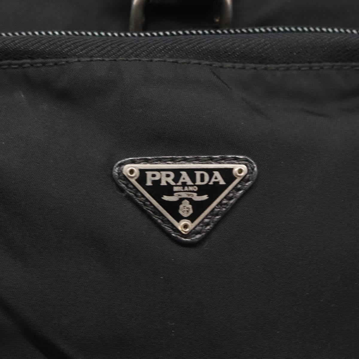 PRADA Backpack Nylon Black Silver Auth 154530