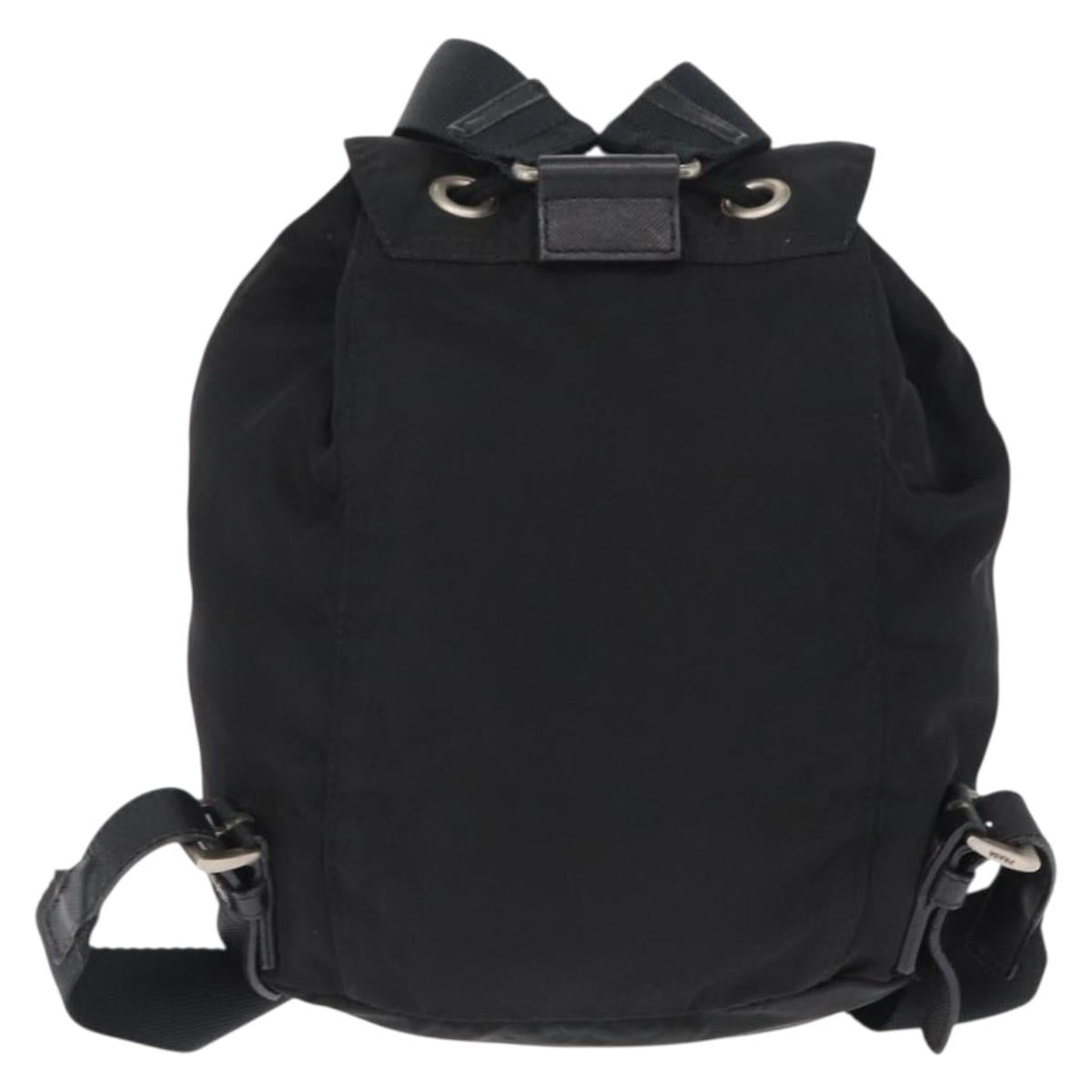 PRADA Backpack Nylon Black Silver Auth 154530