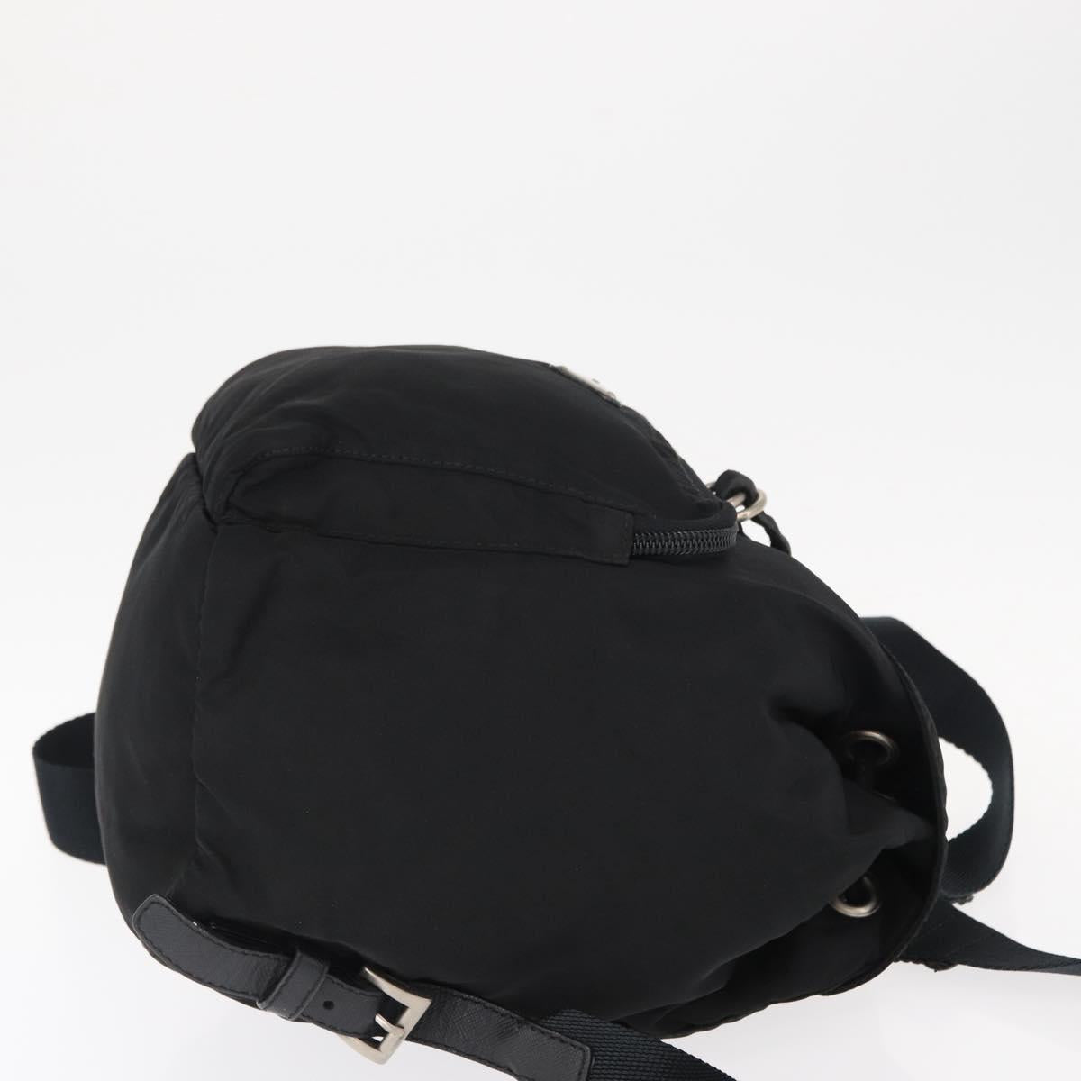PRADA Backpack Nylon Black Silver Auth 154530