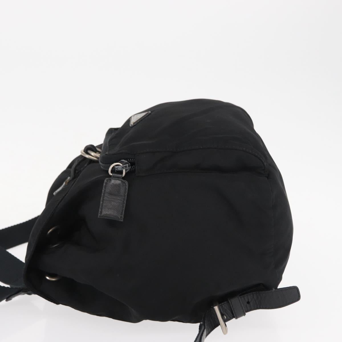 PRADA Backpack Nylon Black Silver Auth 154530