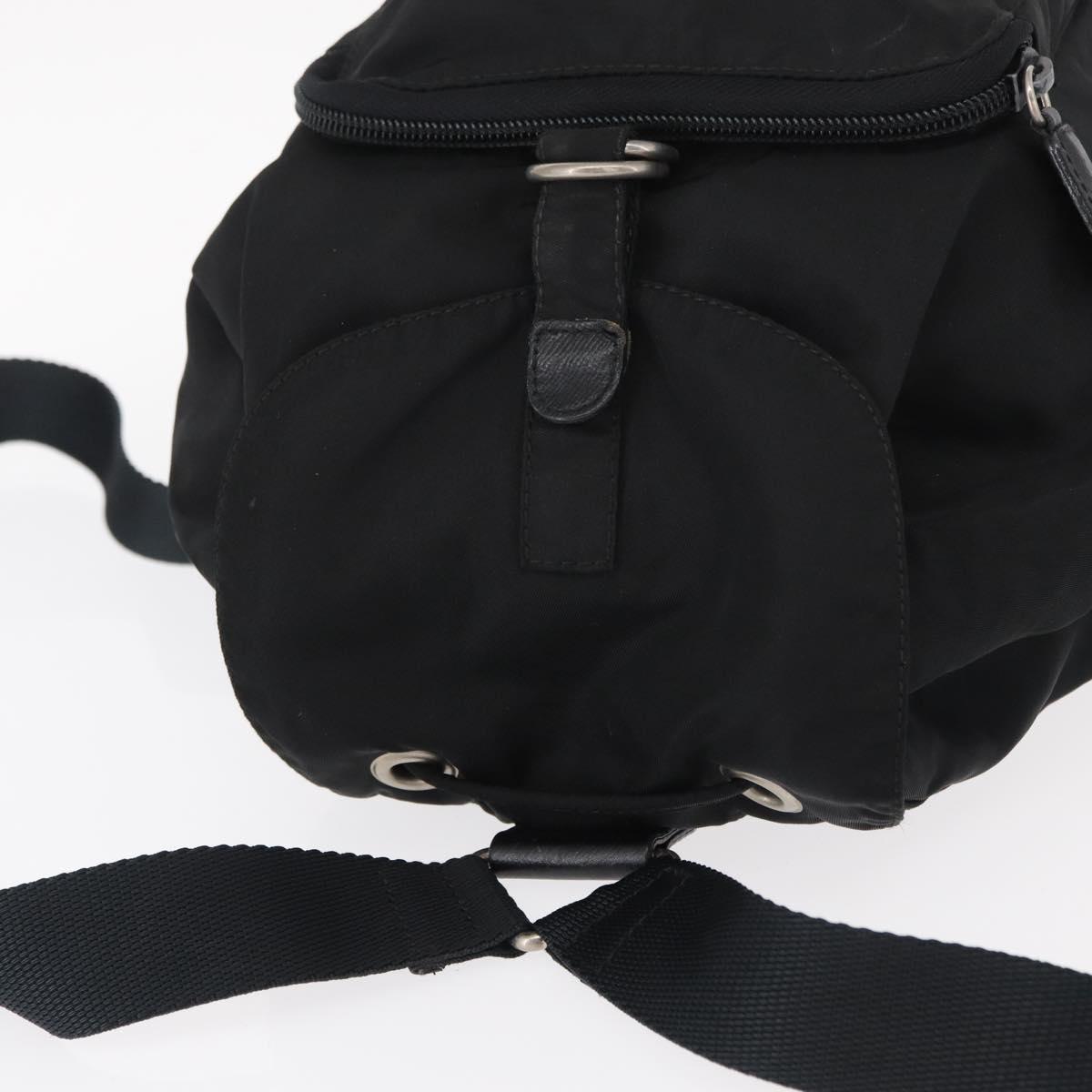 PRADA Backpack Nylon Black Silver Auth 154530