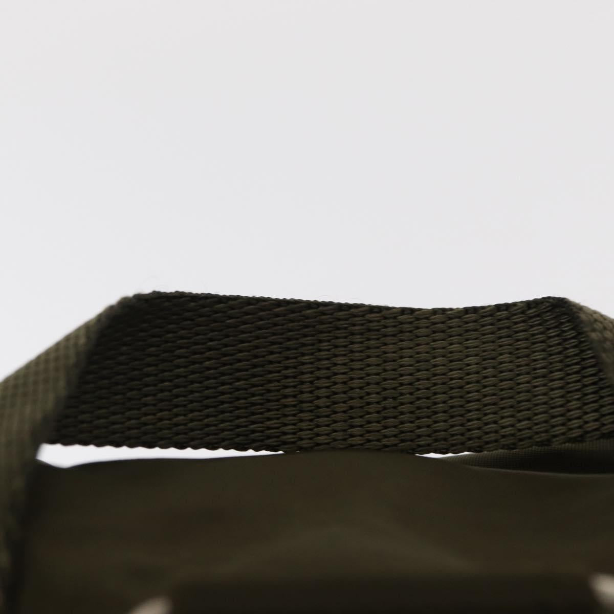 PRADA Backpack Nylon Khaki Silver Auth 154531