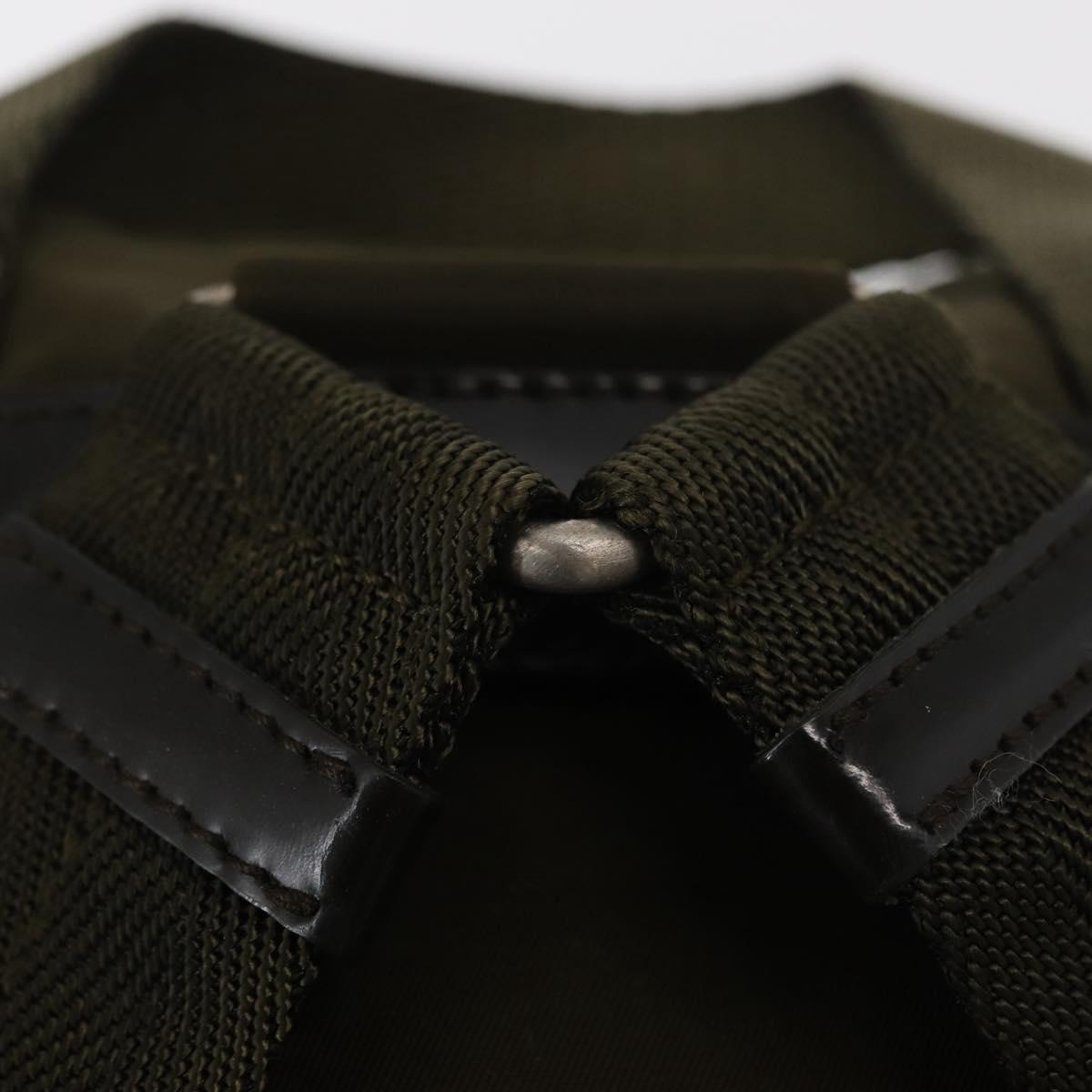 PRADA Backpack Nylon Khaki Silver Auth 154531