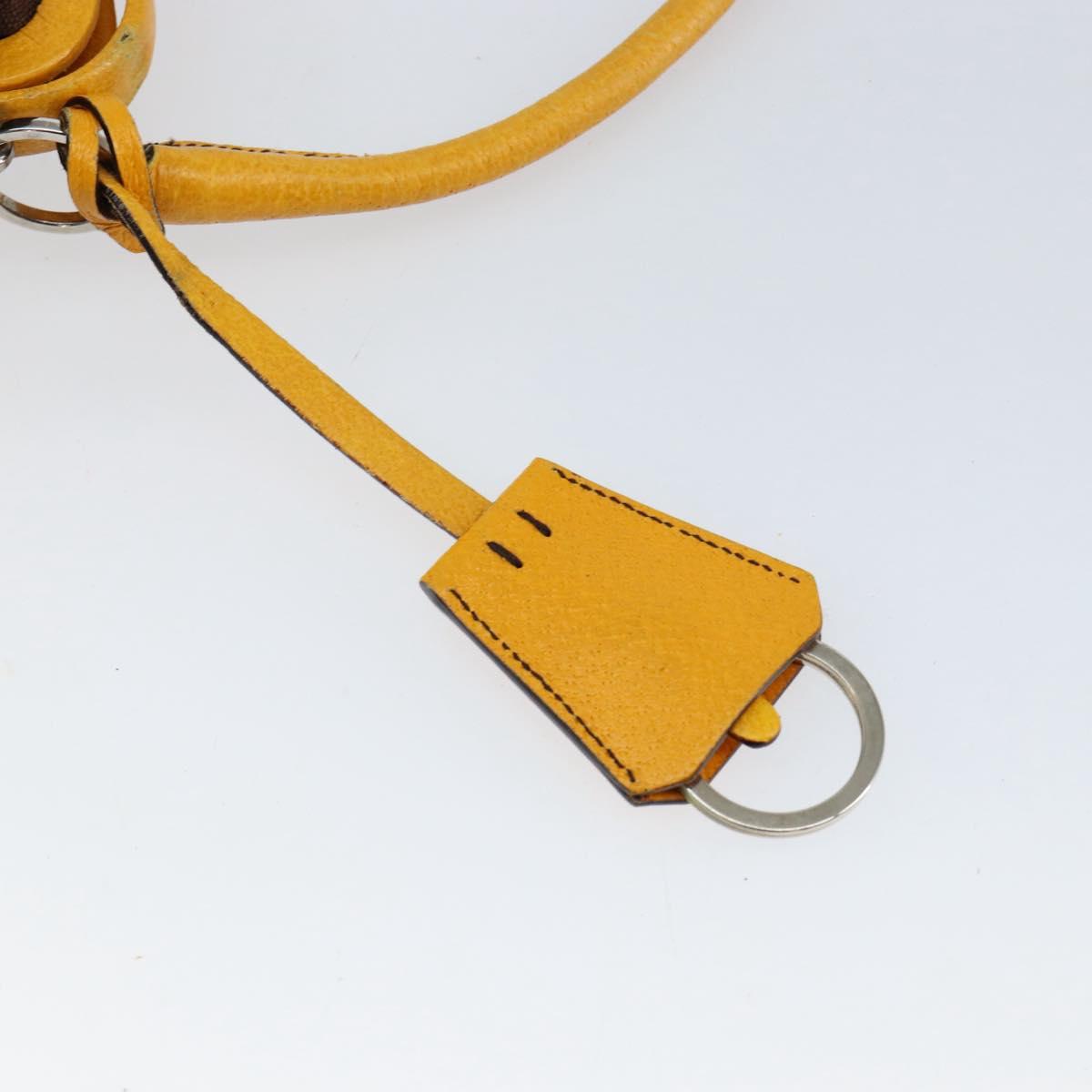 PRADA Hand Bag Canvas Yellow Brown Auth 154533