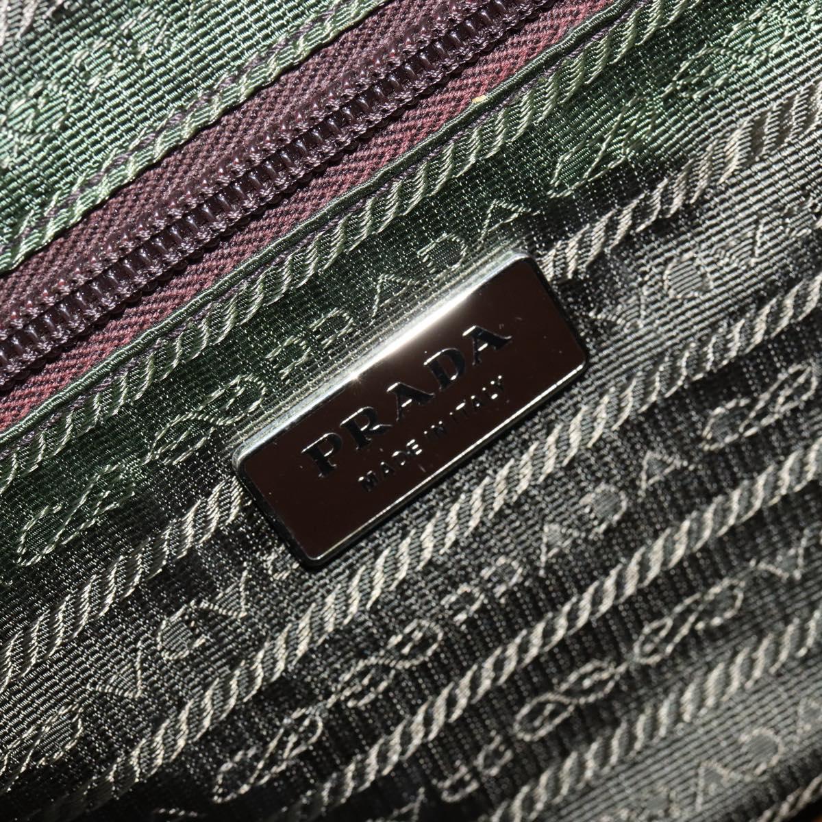 PRADA Hand Bag Canvas Yellow Brown Auth 154533