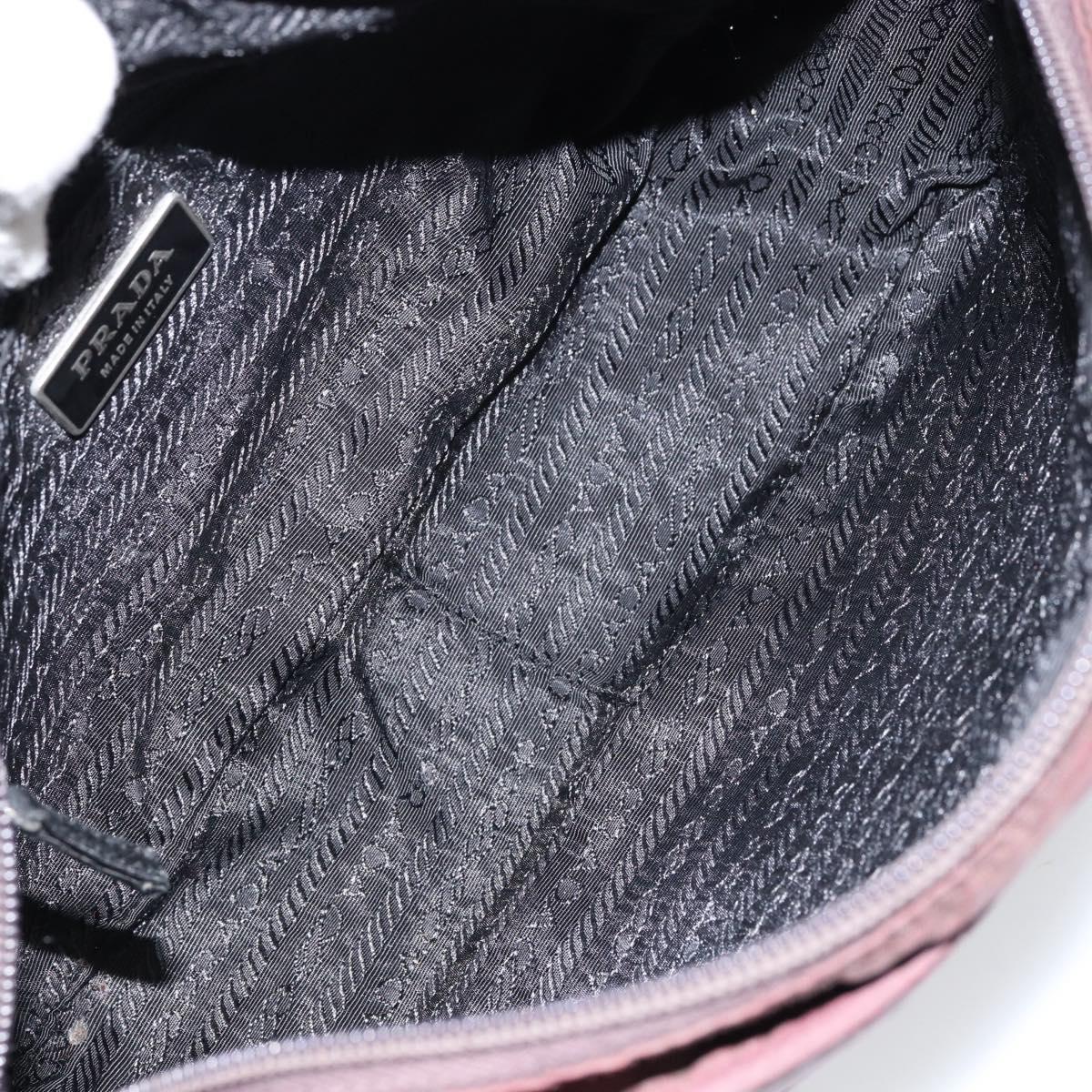 PRADA Shoulder Bag Nylon Bordeaux Silver Auth 154535