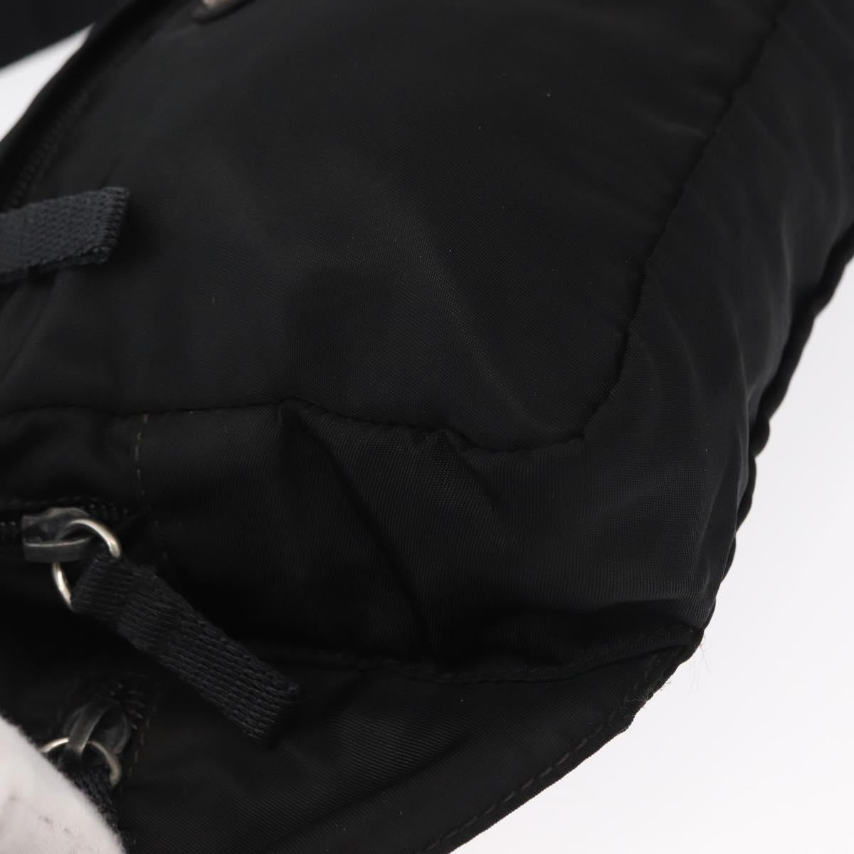 PRADA Body Bag Nylon Black Silver Auth 154536