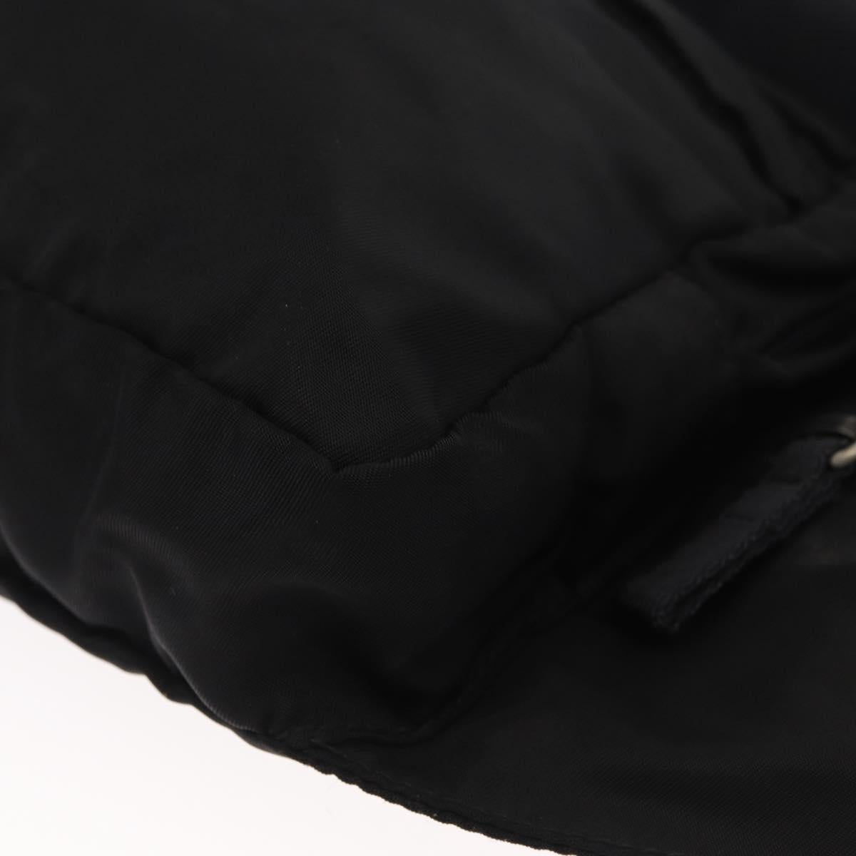 PRADA Body Bag Nylon Black Silver Auth 154536