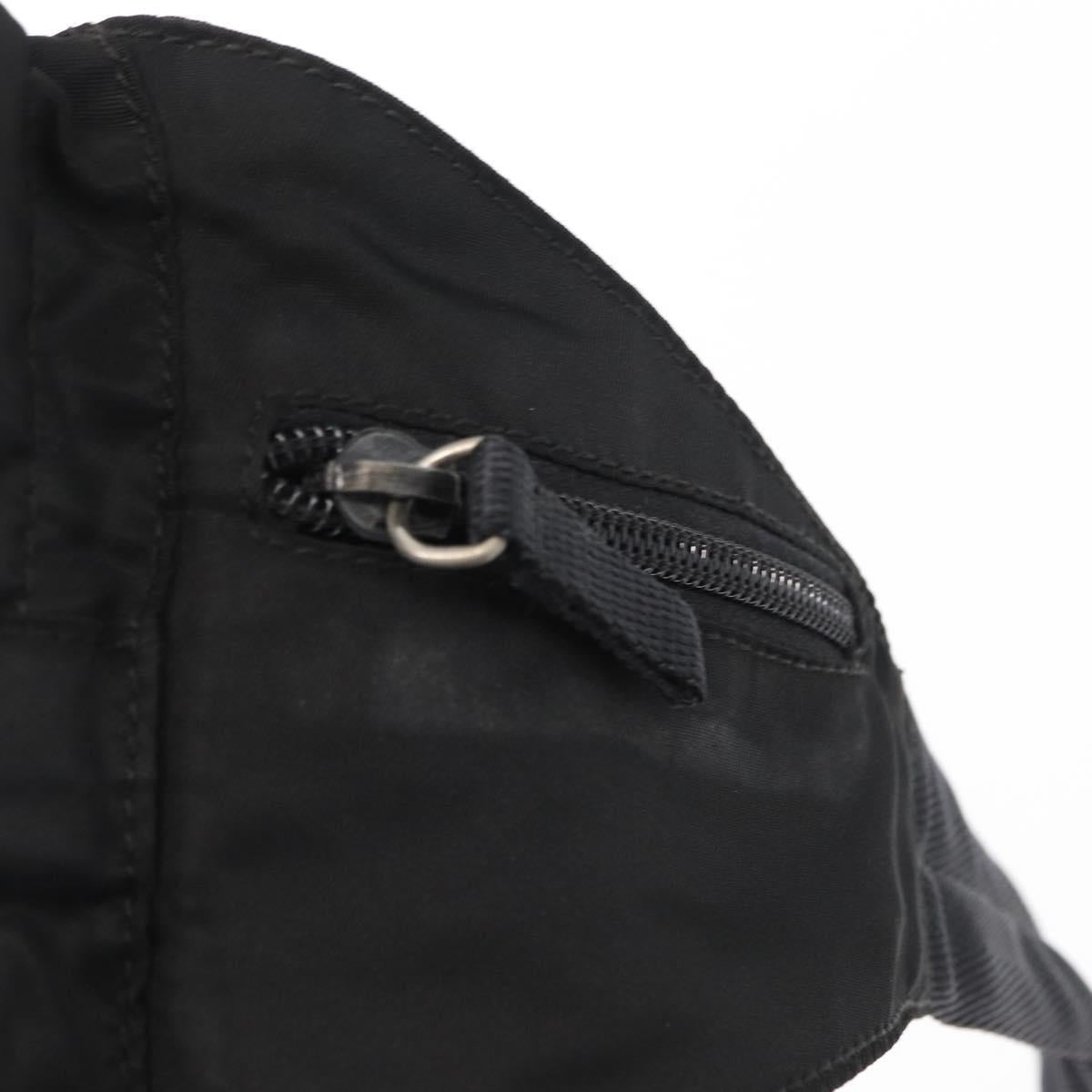 PRADA Body Bag Nylon Black Silver Auth 154536