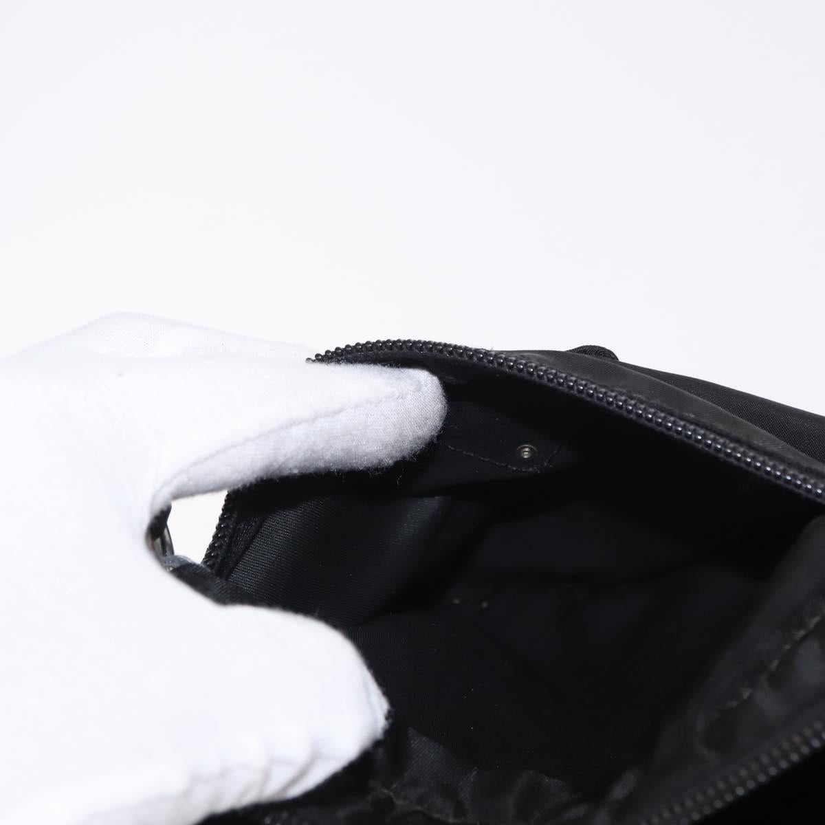 PRADA Body Bag Nylon Black Silver Auth 154536
