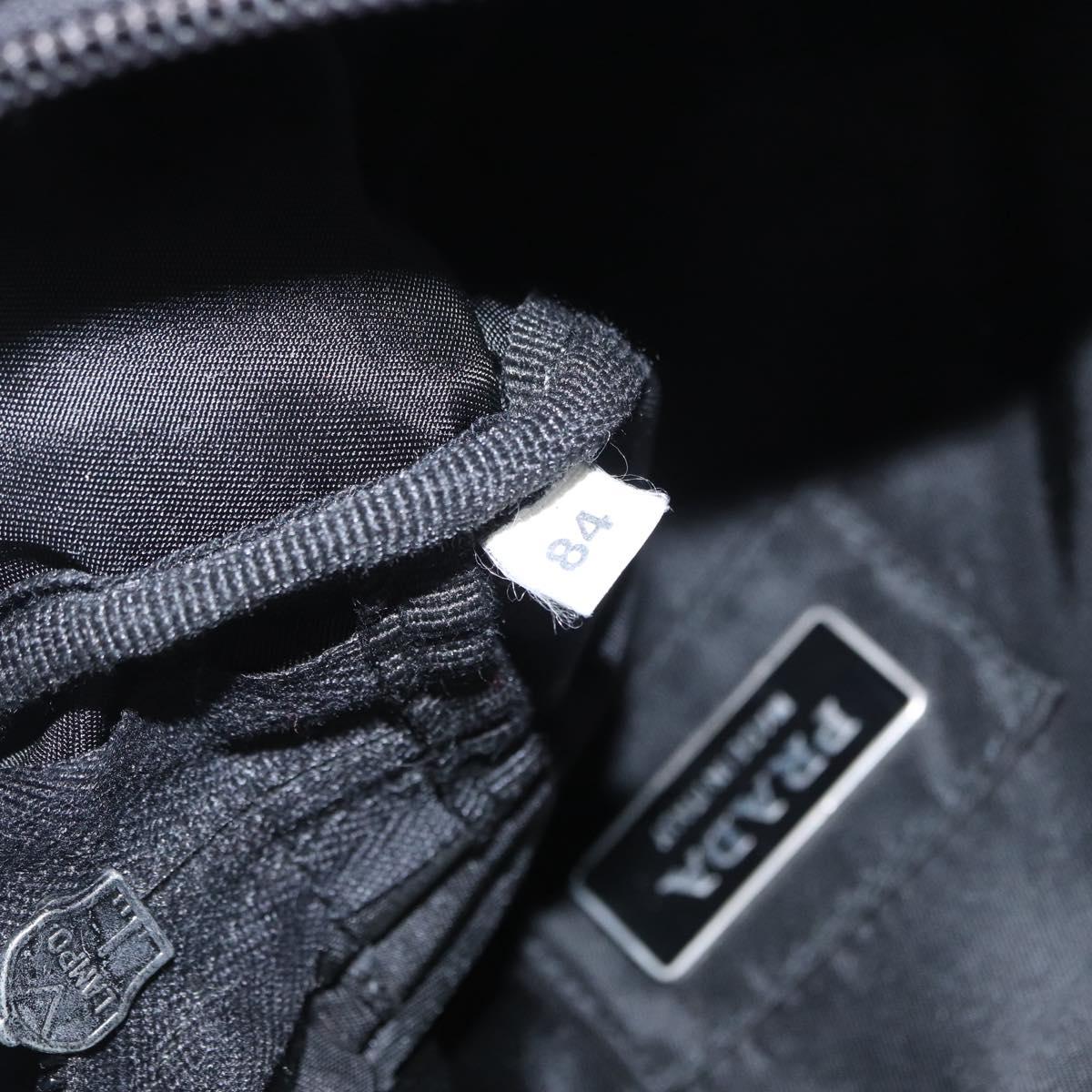 PRADA Body Bag Nylon Black Silver Auth 154536
