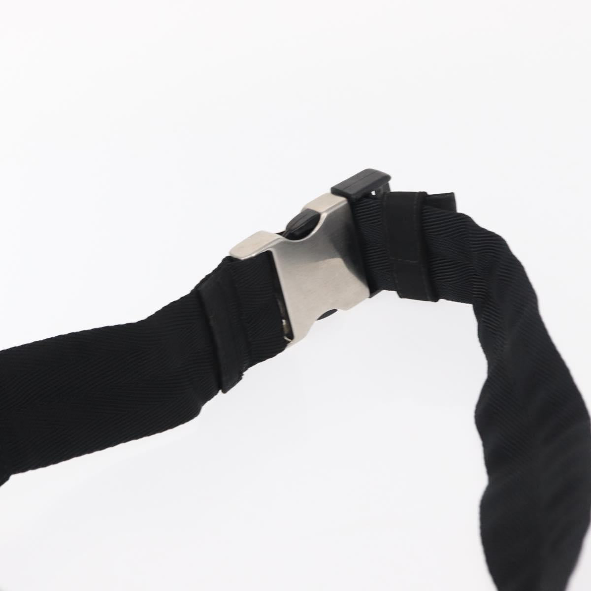 PRADA Body Bag Nylon Black Silver Auth 154536