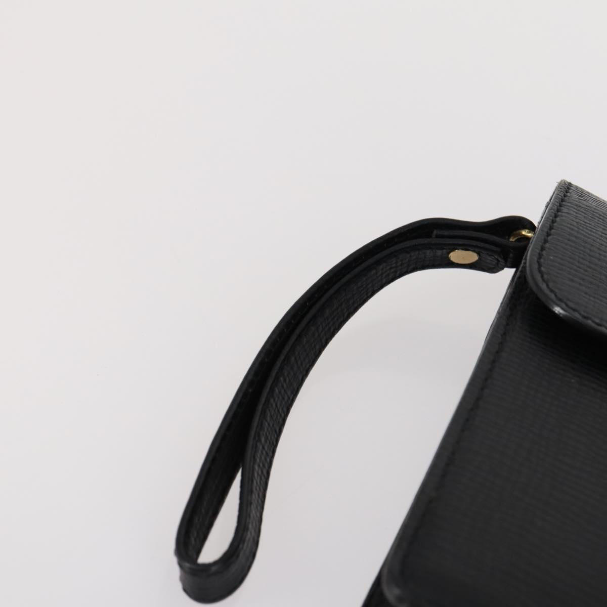 Burberrys Nova Check Clutch Bag Canvas Leather 2 Set Black Beige Auth 154538