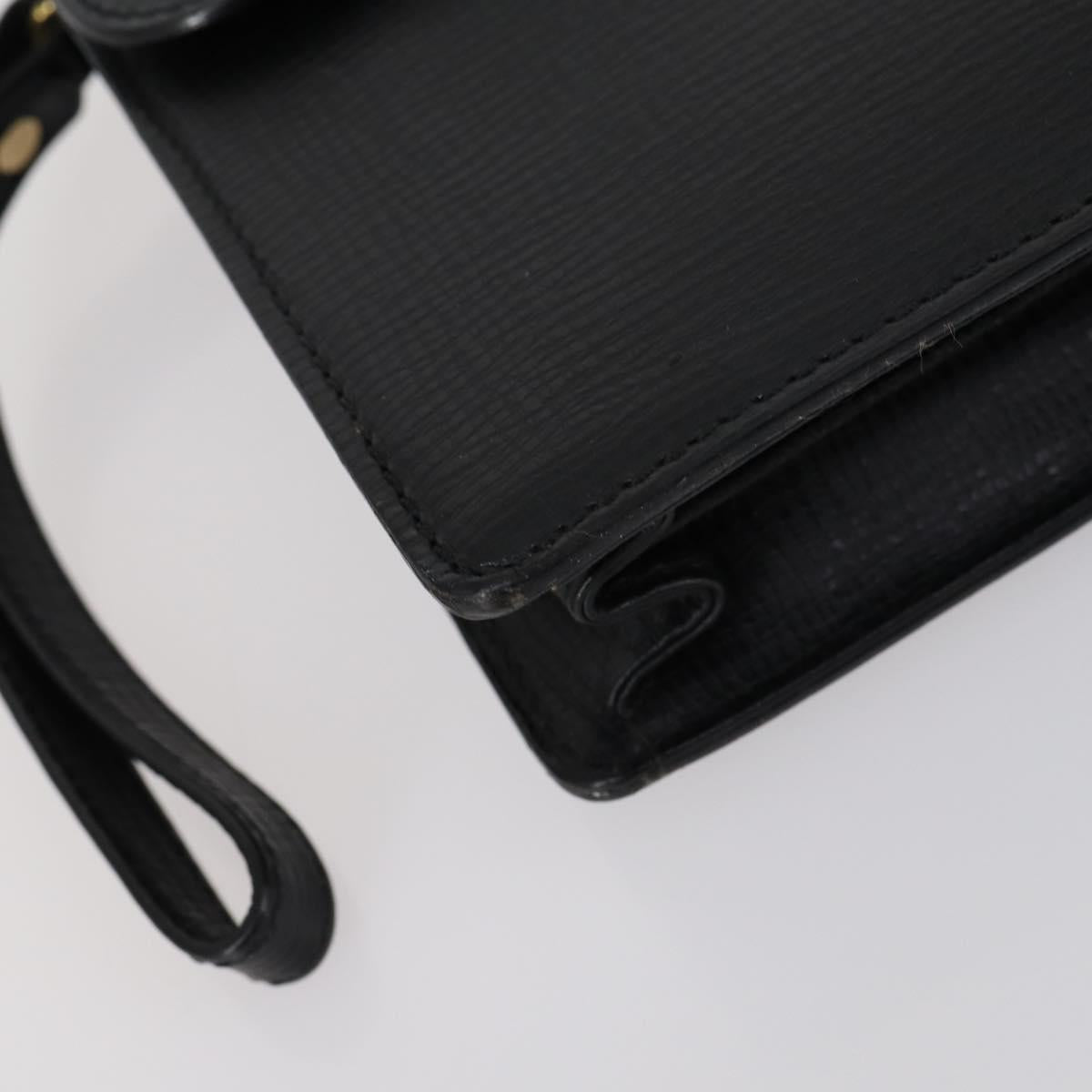 Burberrys Nova Check Clutch Bag Canvas Leather 2 Set Black Beige Auth 154538