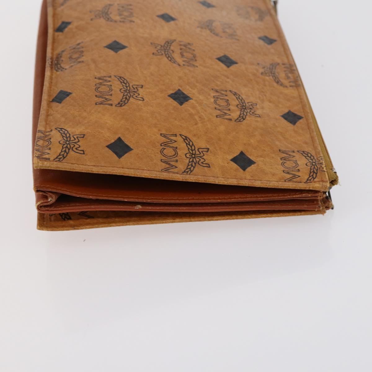 FENDI MCM Zucchino Canvas Vicetos Logogram Bag PVC 2 Set Brown Beige Auth 154539