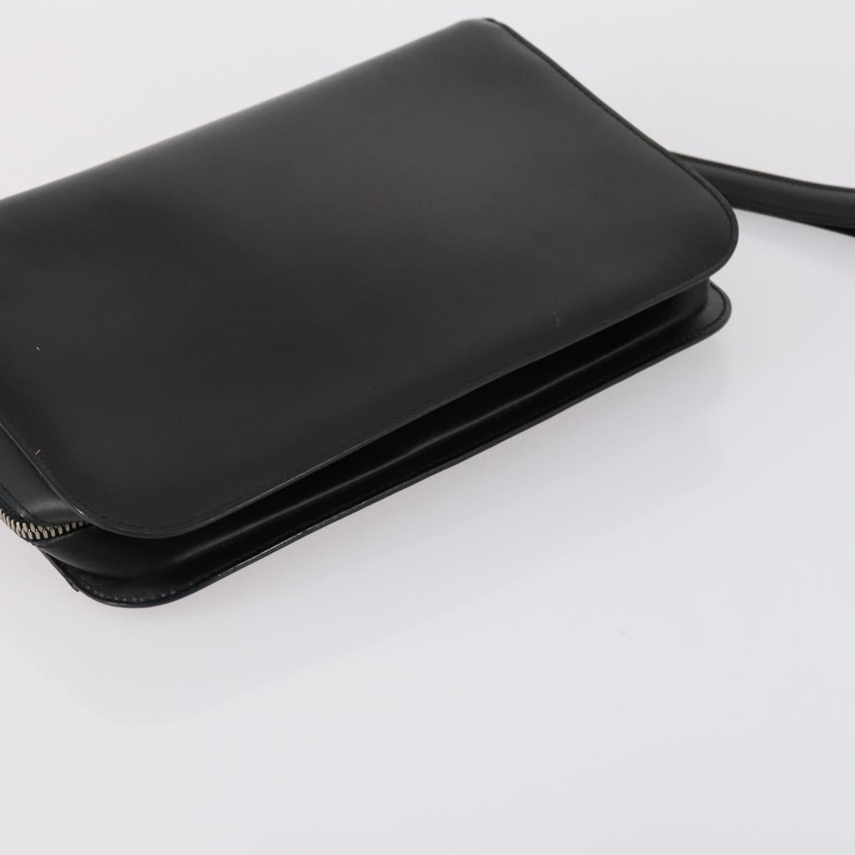 CARTIER Clutch Bag Leather 2 Set Bordeaux Black Auth 154541