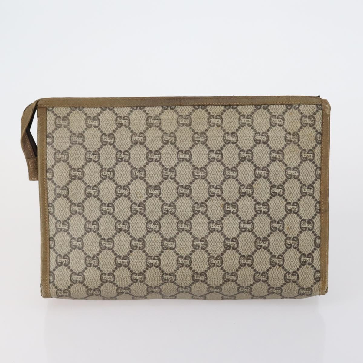 GUCCI GG Plus Supreme Bag PVC Leather Nylon 4 Set Navy Beige black Auth 154542