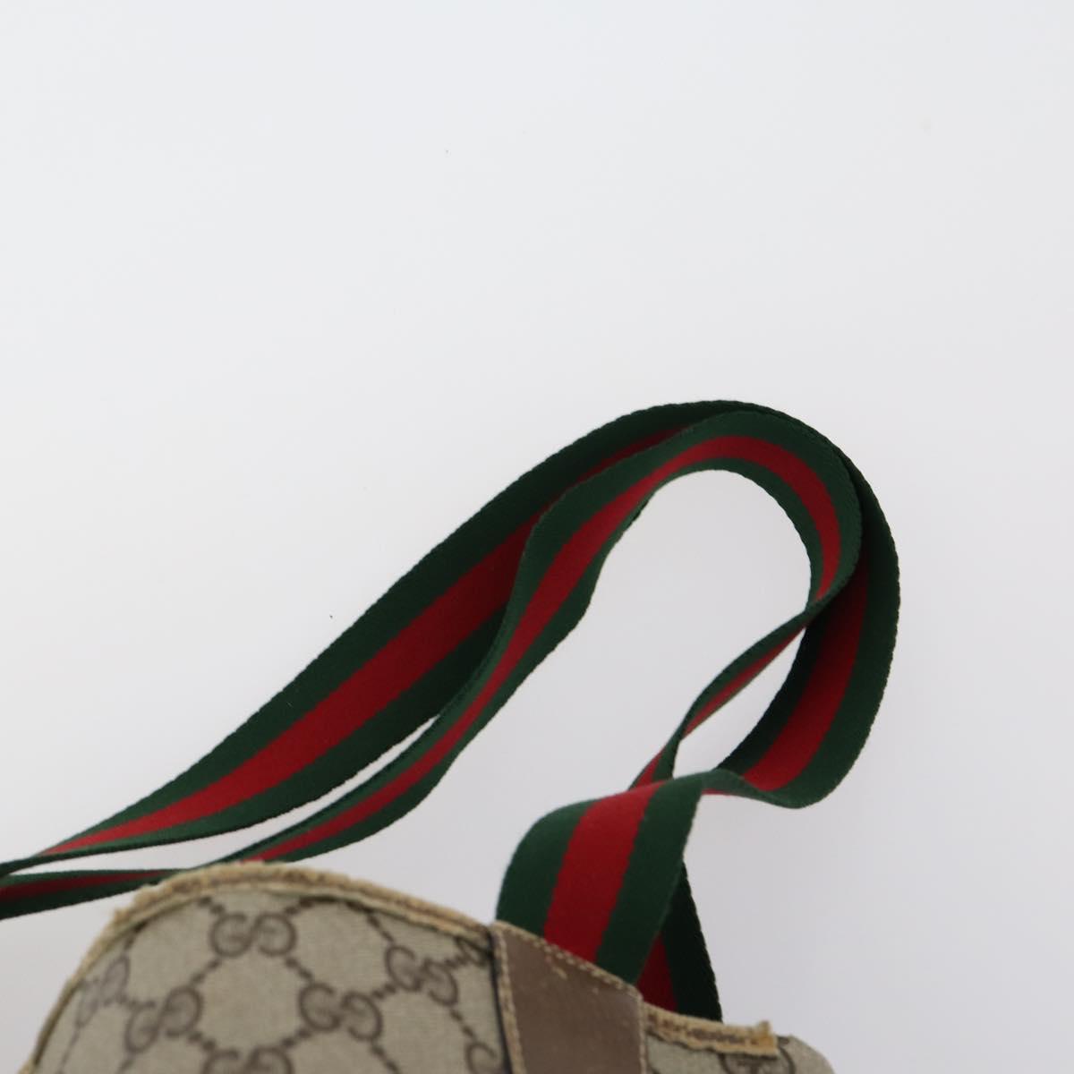 GUCCI GG Supreme Canvas Shoulder Bag PVC Leather 4 Set Black Beige Auth 154546