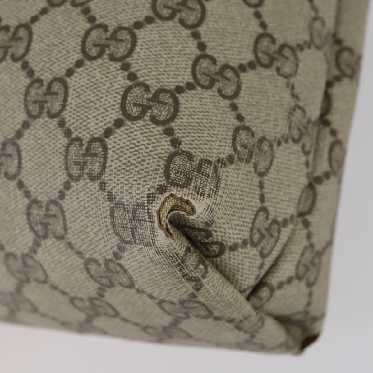 GUCCI GG Supreme Canvas Shoulder Bag PVC Leather 4 Set Black Beige Auth 154546