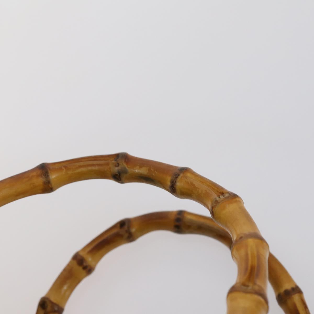 GUCCI Hand Bag Nylon Patent 4 Set Khaki Black Auth 154547