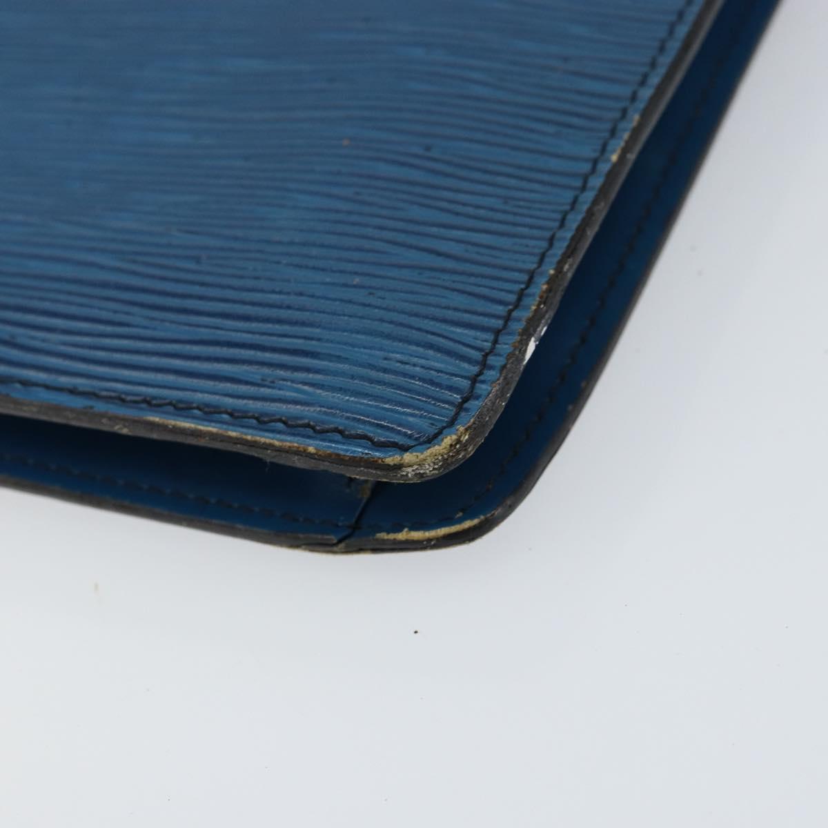 LOUIS VUITTON Epi Montaigne 27 Clutch Bag Blue M52655 LV Auth 154577