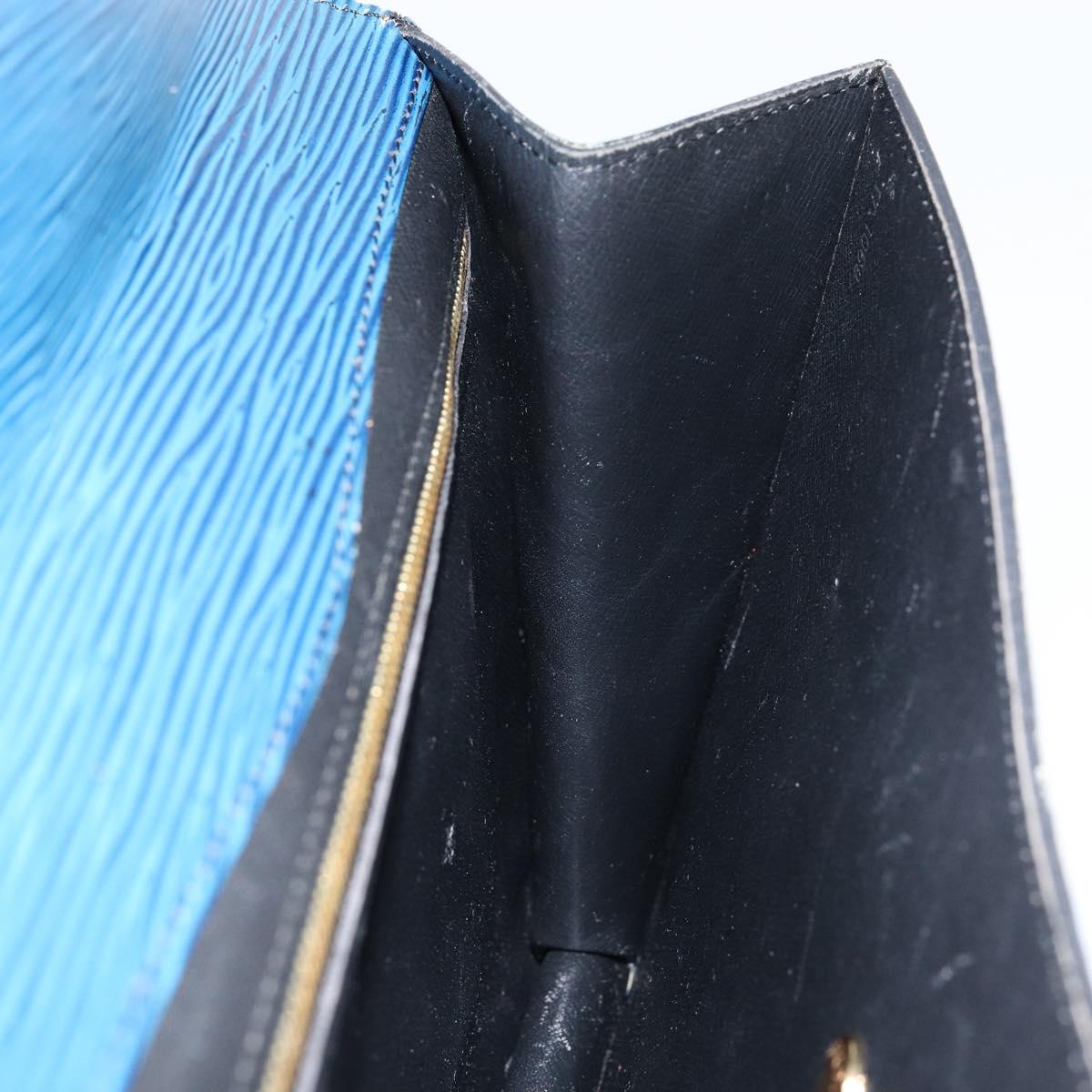 LOUIS VUITTON Epi Montaigne 27 Clutch Bag Blue M52655 LV Auth 154577