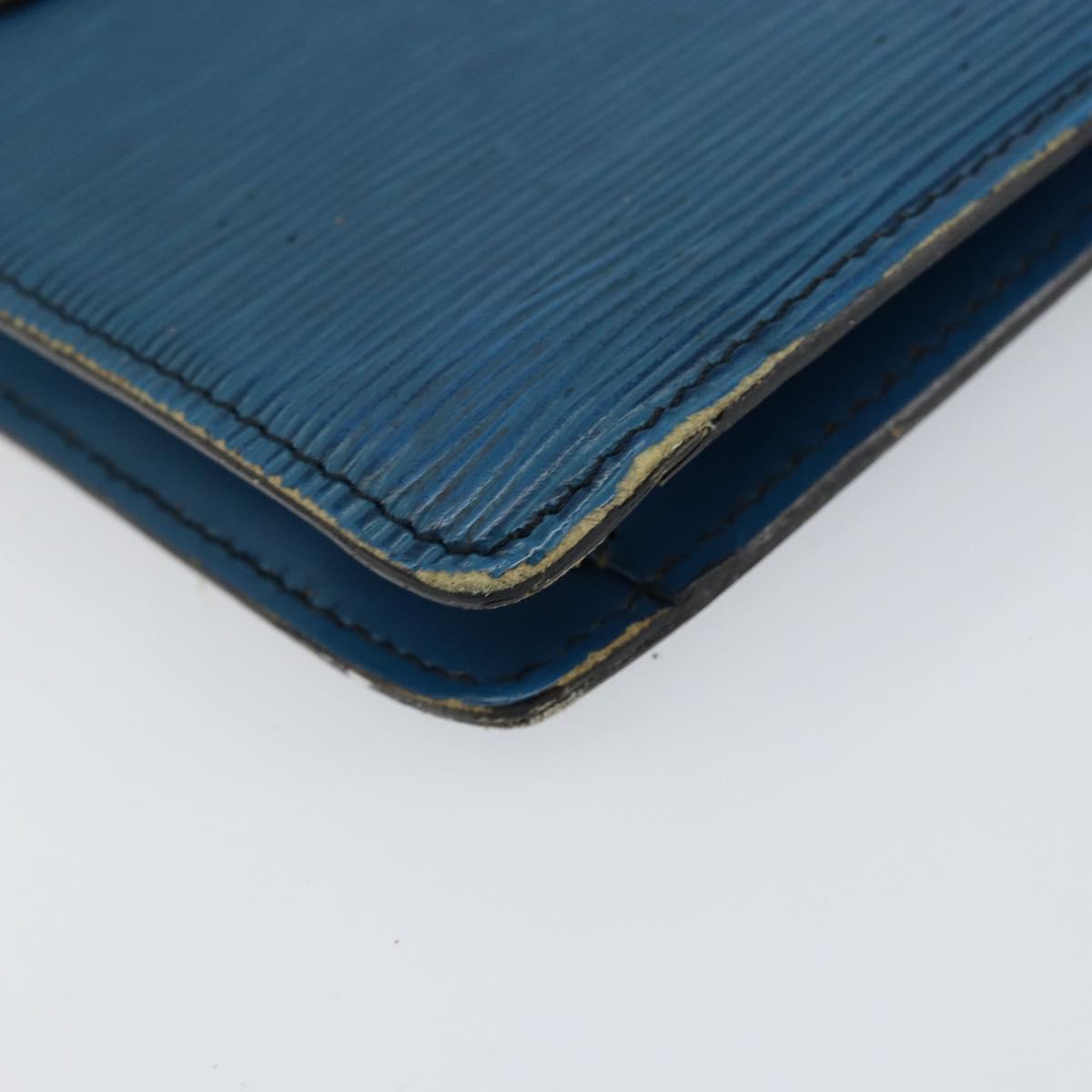 LOUIS VUITTON Epi Montaigne 27 Clutch Bag Blue M52655 LV Auth 154577