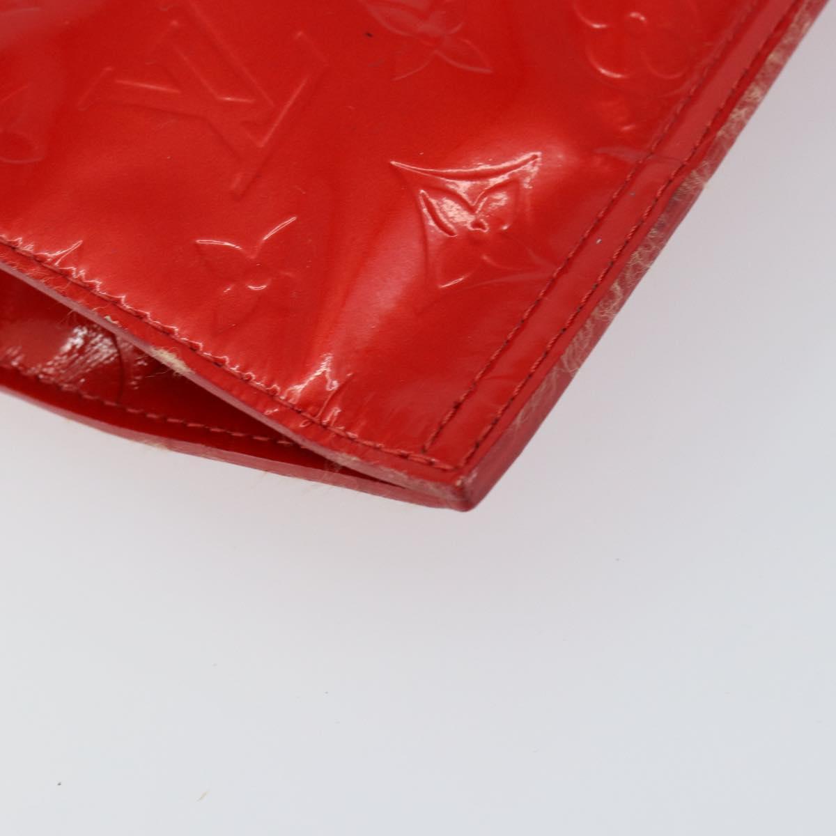 LOUIS VUITTON Monogram Vernis Stanton Tote Bag Red M91078 LV Auth 154578