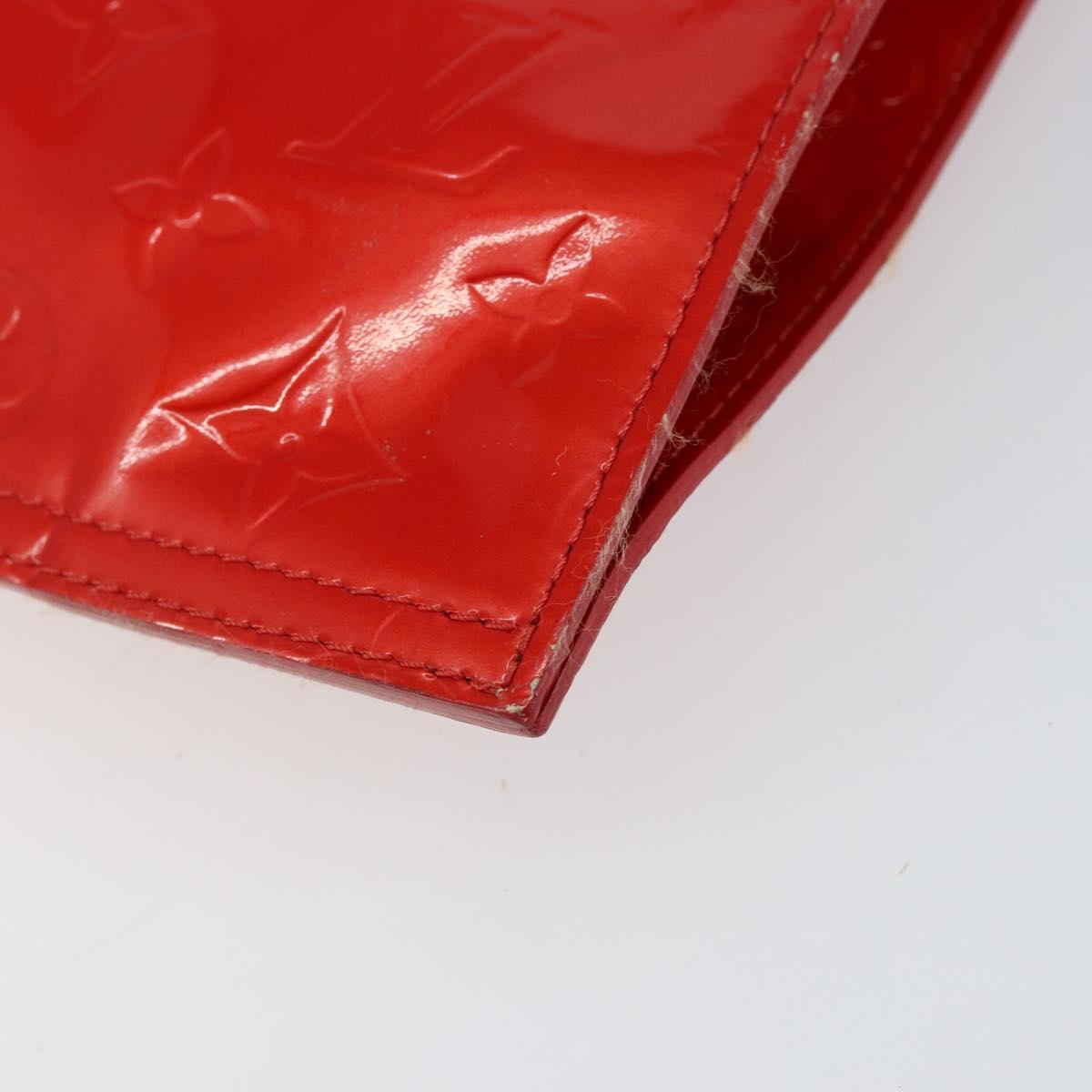 LOUIS VUITTON Monogram Vernis Stanton Tote Bag Red M91078 LV Auth 154578
