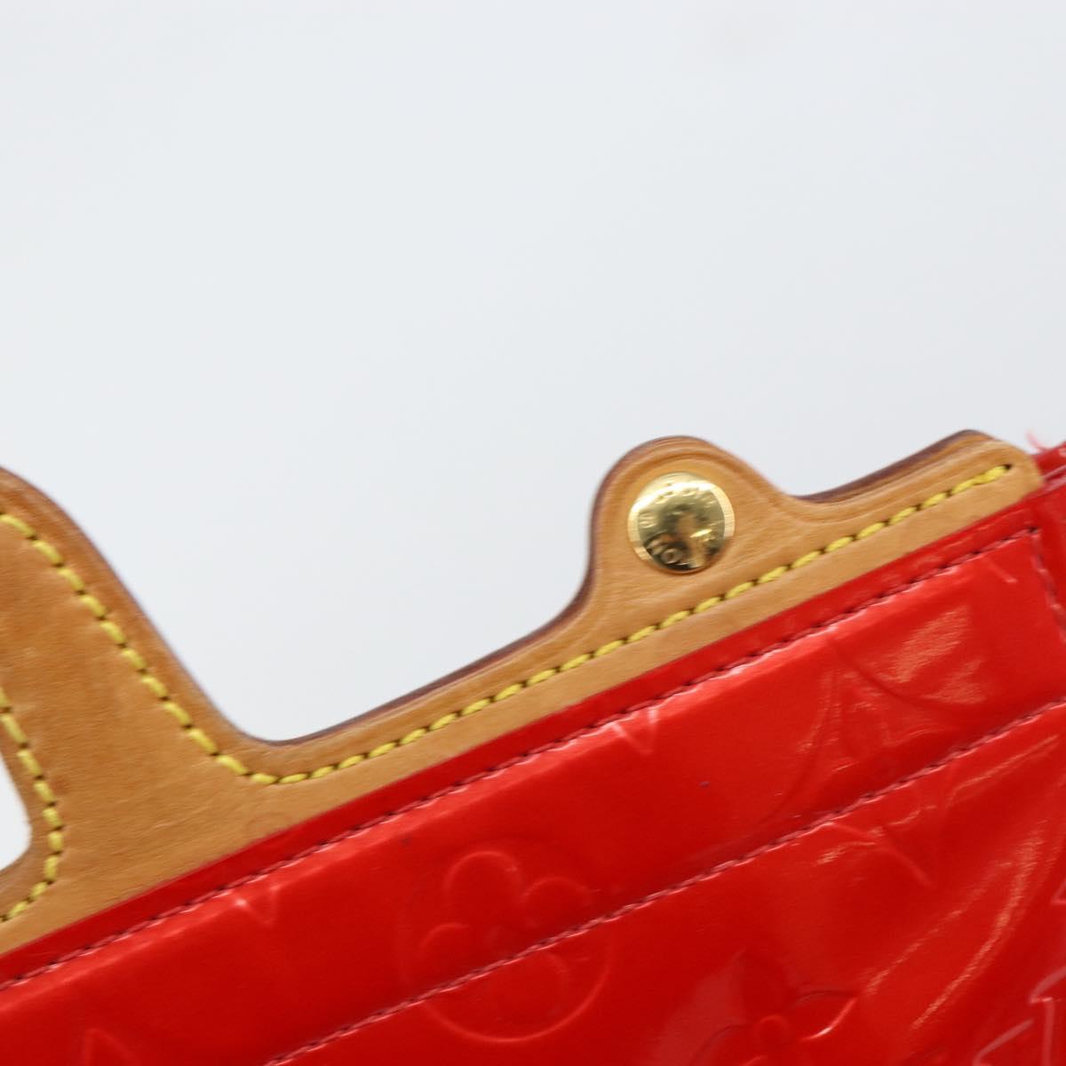 LOUIS VUITTON Monogram Vernis Stanton Tote Bag Red M91078 LV Auth 154578