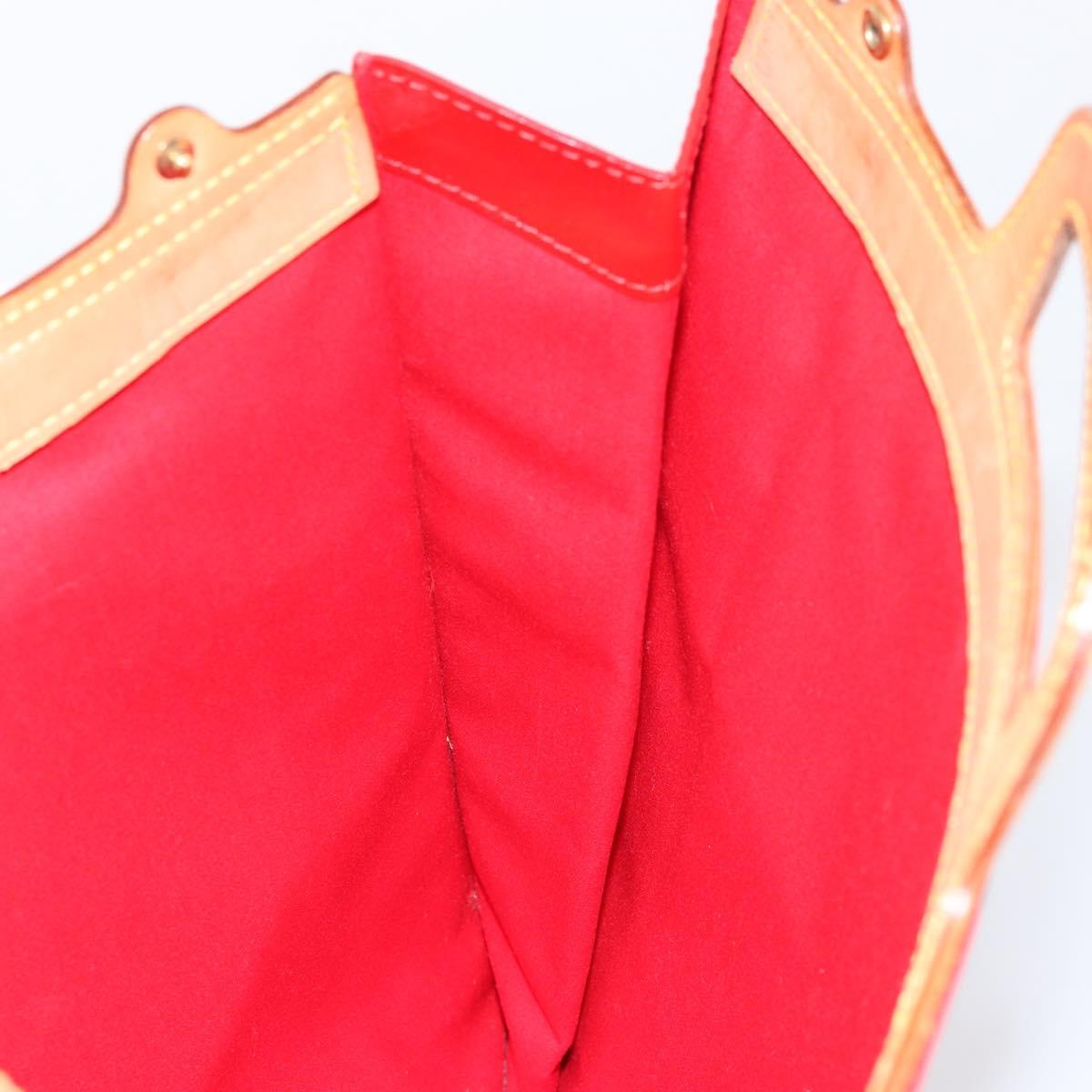 LOUIS VUITTON Monogram Vernis Stanton Tote Bag Red M91078 LV Auth 154578