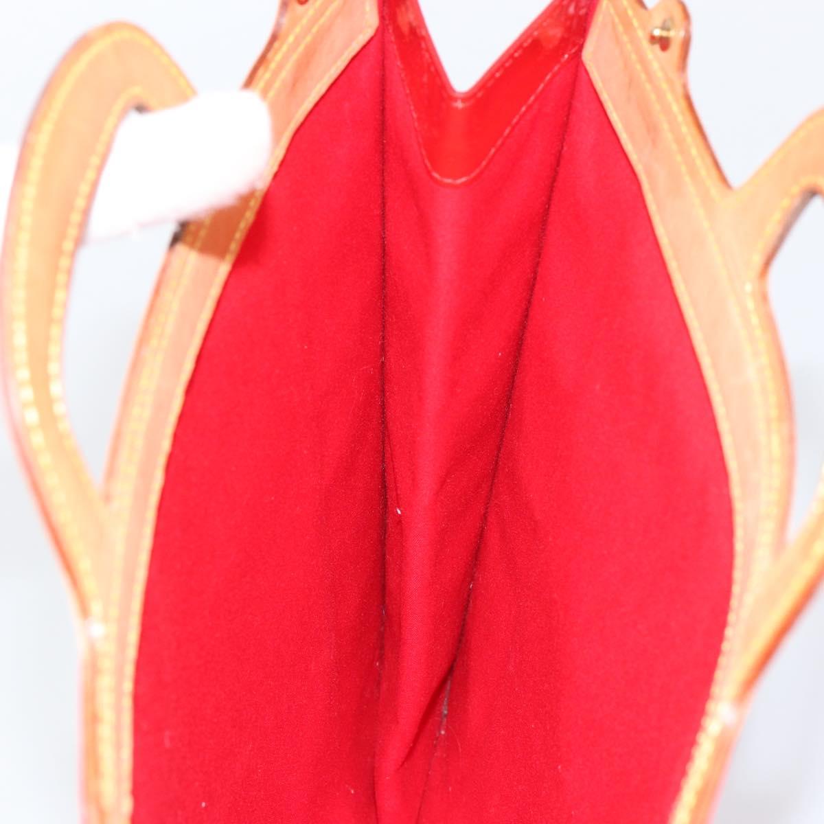 LOUIS VUITTON Monogram Vernis Stanton Tote Bag Red M91078 LV Auth 154578