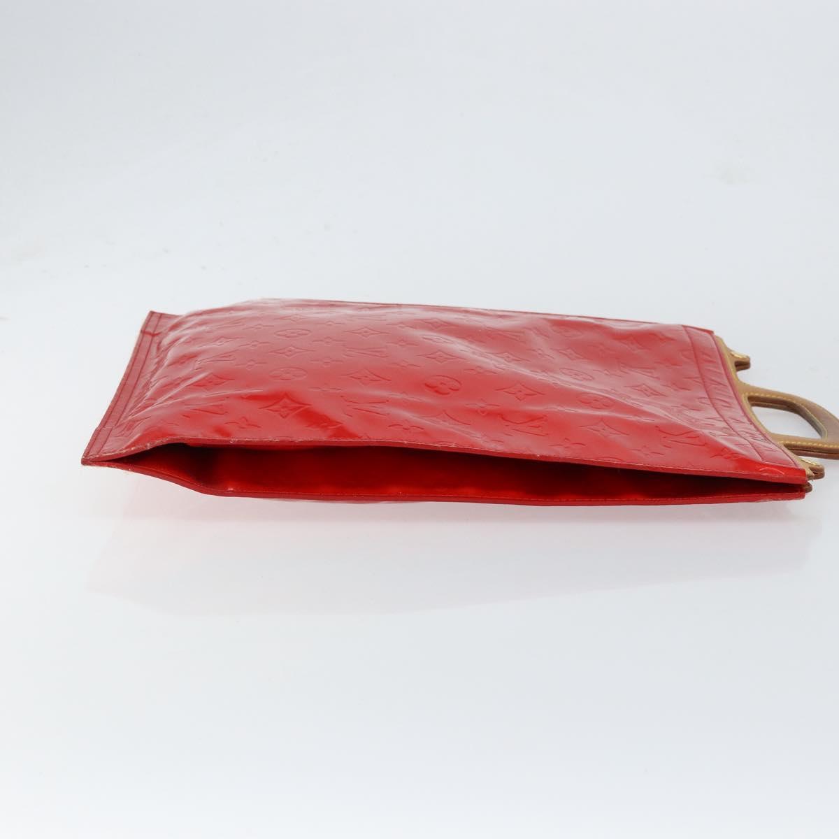 LOUIS VUITTON Monogram Vernis Stanton Tote Bag Red M91078 LV Auth 154578