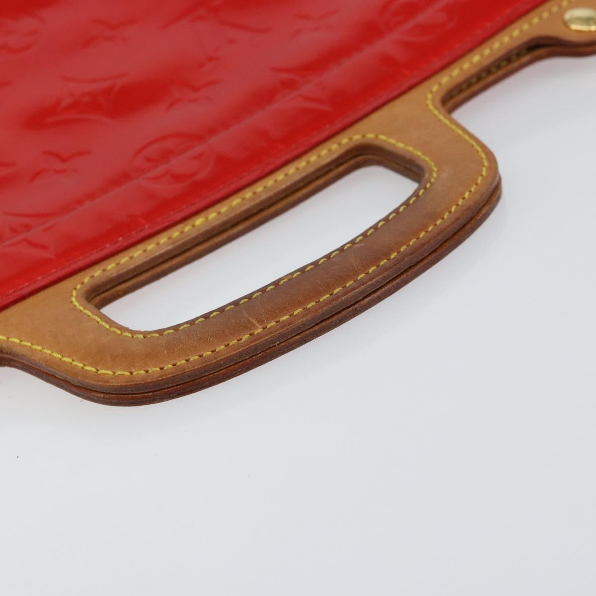 LOUIS VUITTON Monogram Vernis Stanton Tote Bag Red M91078 LV Auth 154578