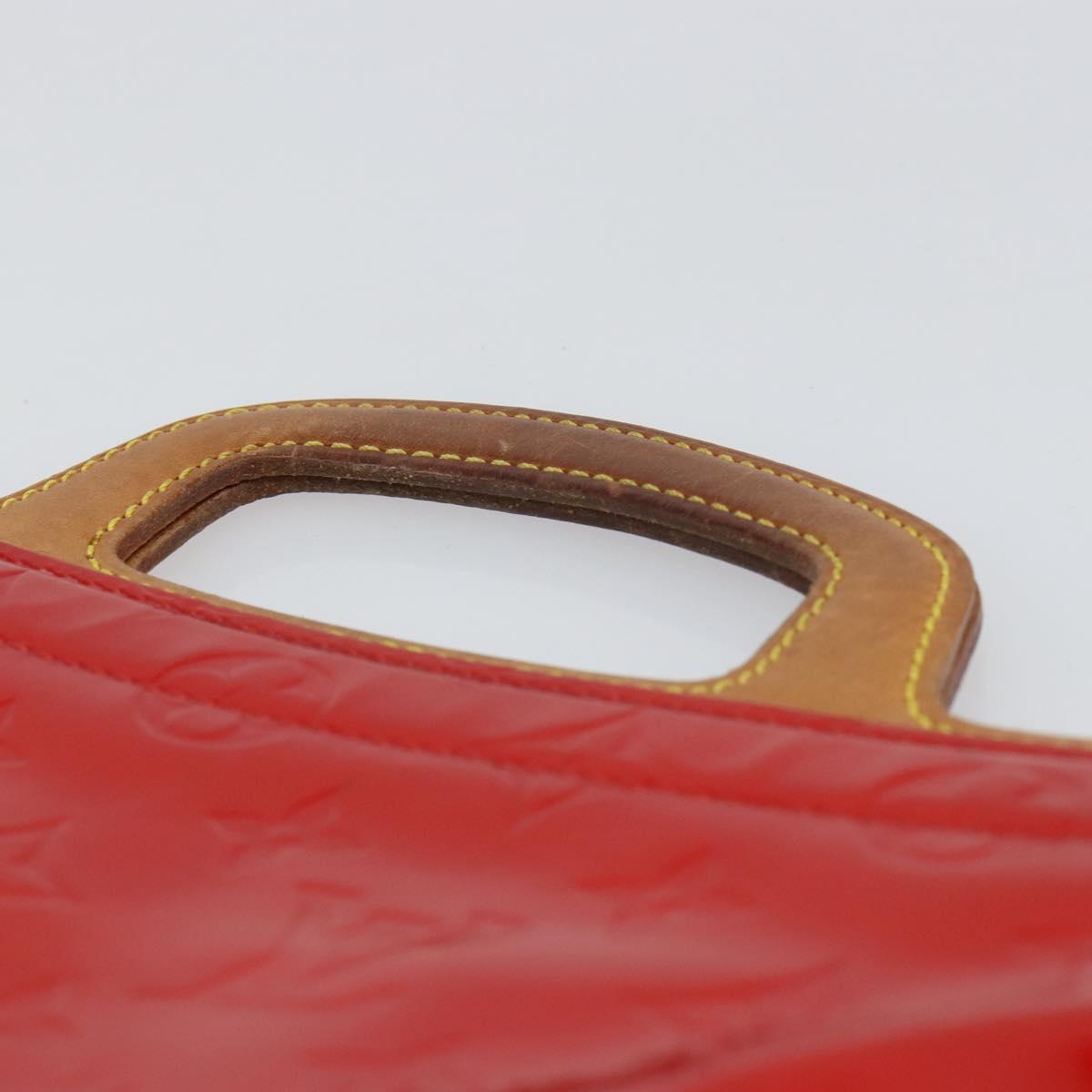 LOUIS VUITTON Monogram Vernis Stanton Tote Bag Red M91078 LV Auth 154578